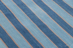 Vintage Mazandaran Persian Kilim , Gallery Runner Rug in Light Blue-Rug & Kilim