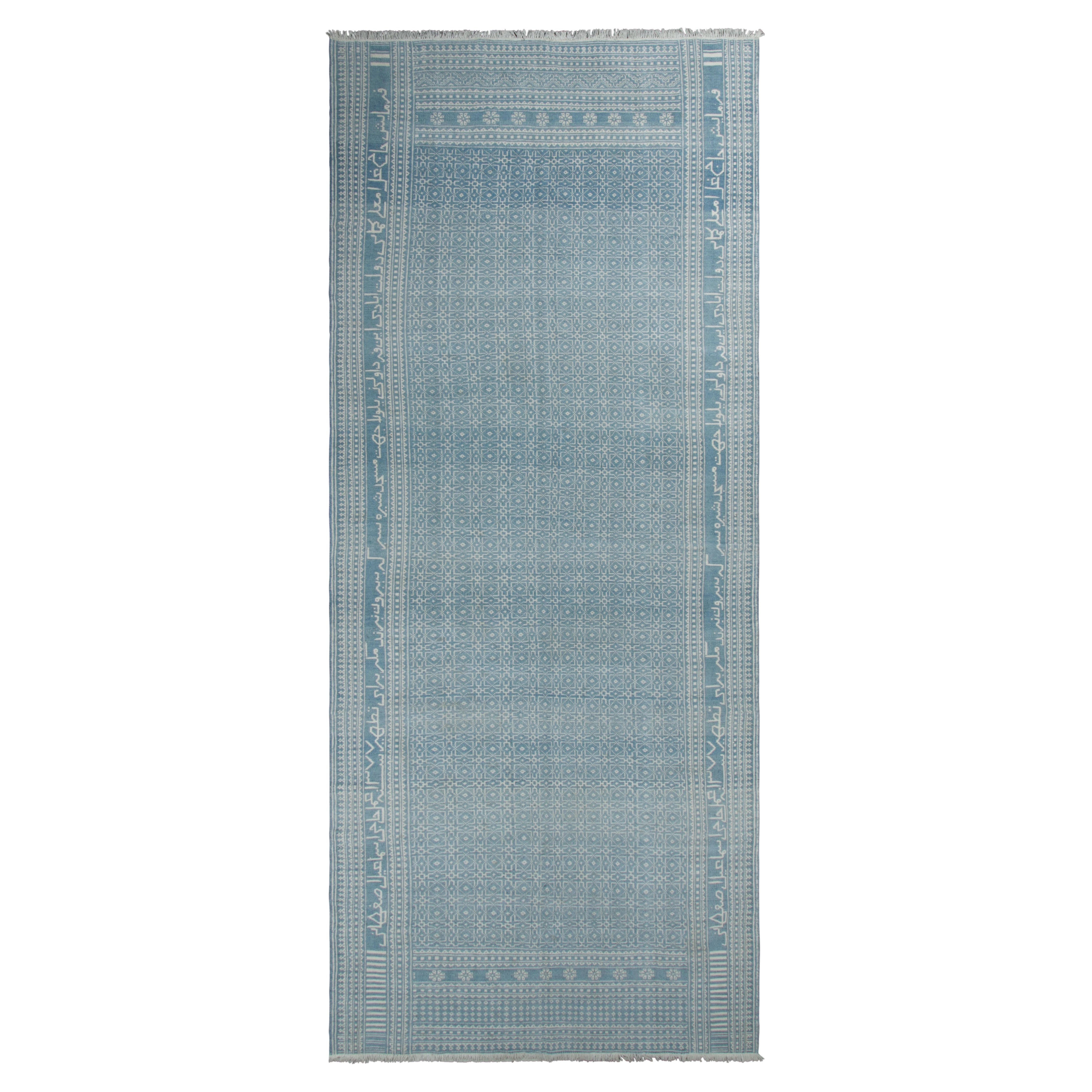 Tappeto vintage Mazandaran Persian Kilim, Gallery Runner in azzurro - Rug
Kilim