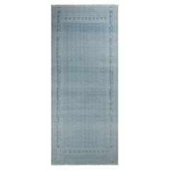 Vintage Mazandaran Persian Kilim, Gallery Runner Rug in Light Blue-Rug & Kilim