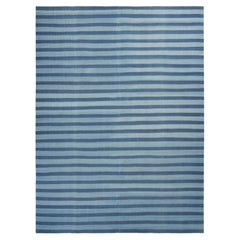 Vintage Mazandaran Persian Kilim , Gallery Runner Rug in Light Blue-Rug & Kilim