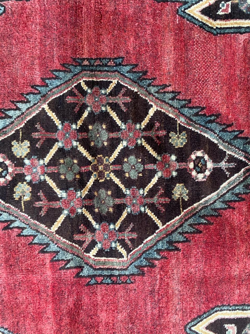 Hand-Knotted Bobyrug’s pretty Vintage Mazlaghan Rug For Sale