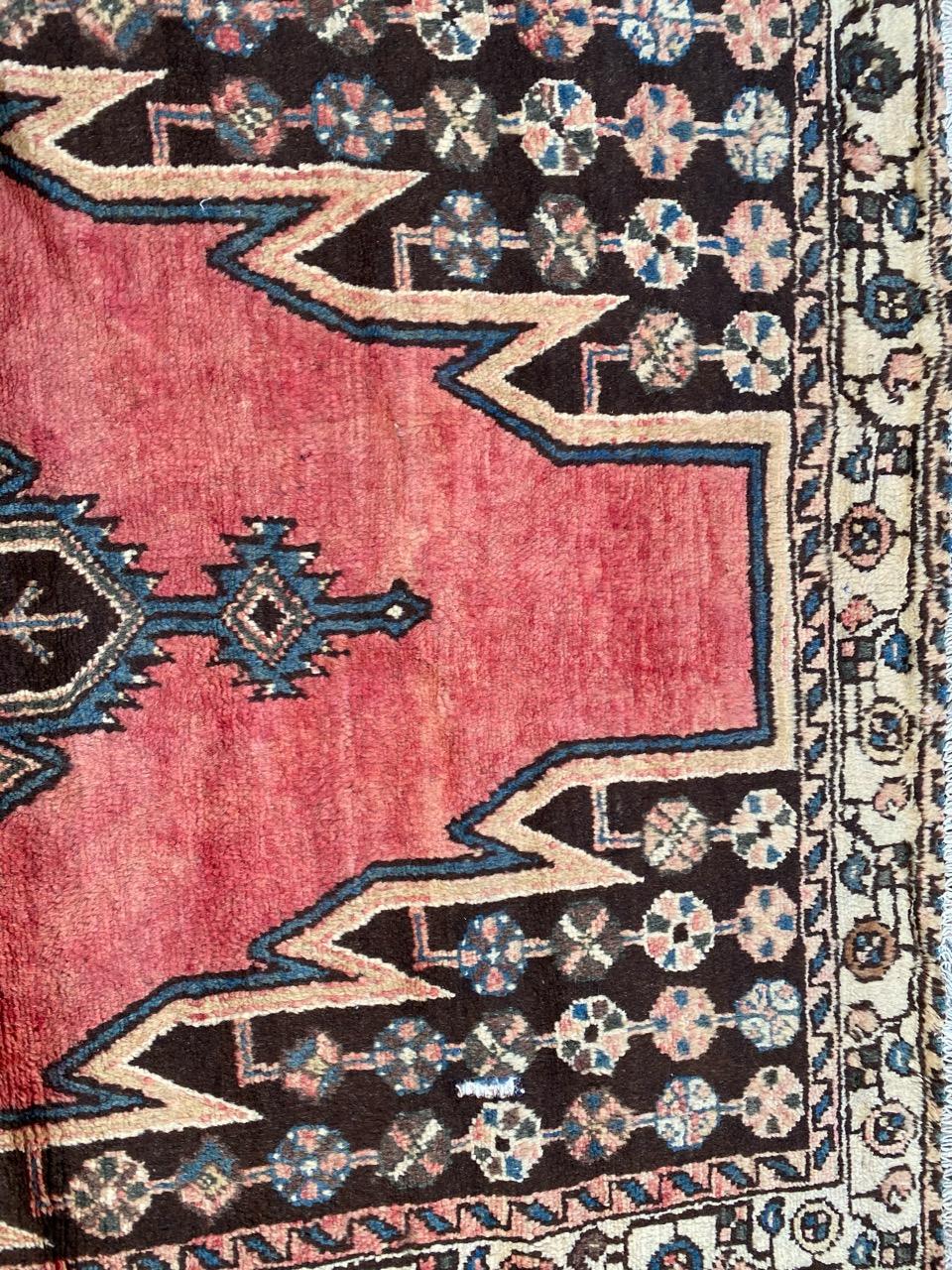 Hand-Knotted Bobyrug’s pretty Vintage Mazlaghan Rug For Sale
