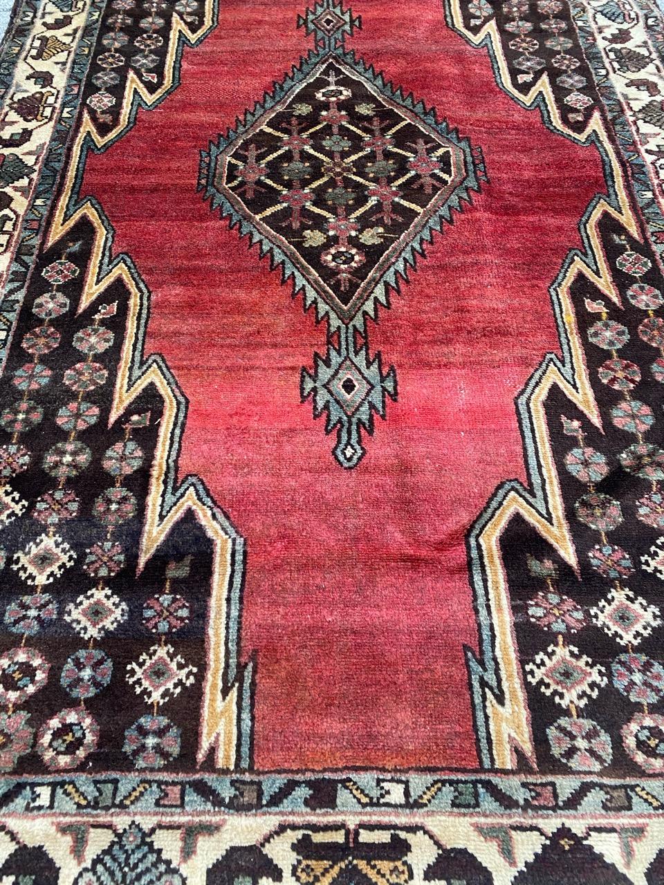 20th Century Bobyrug’s pretty Vintage Mazlaghan Rug For Sale