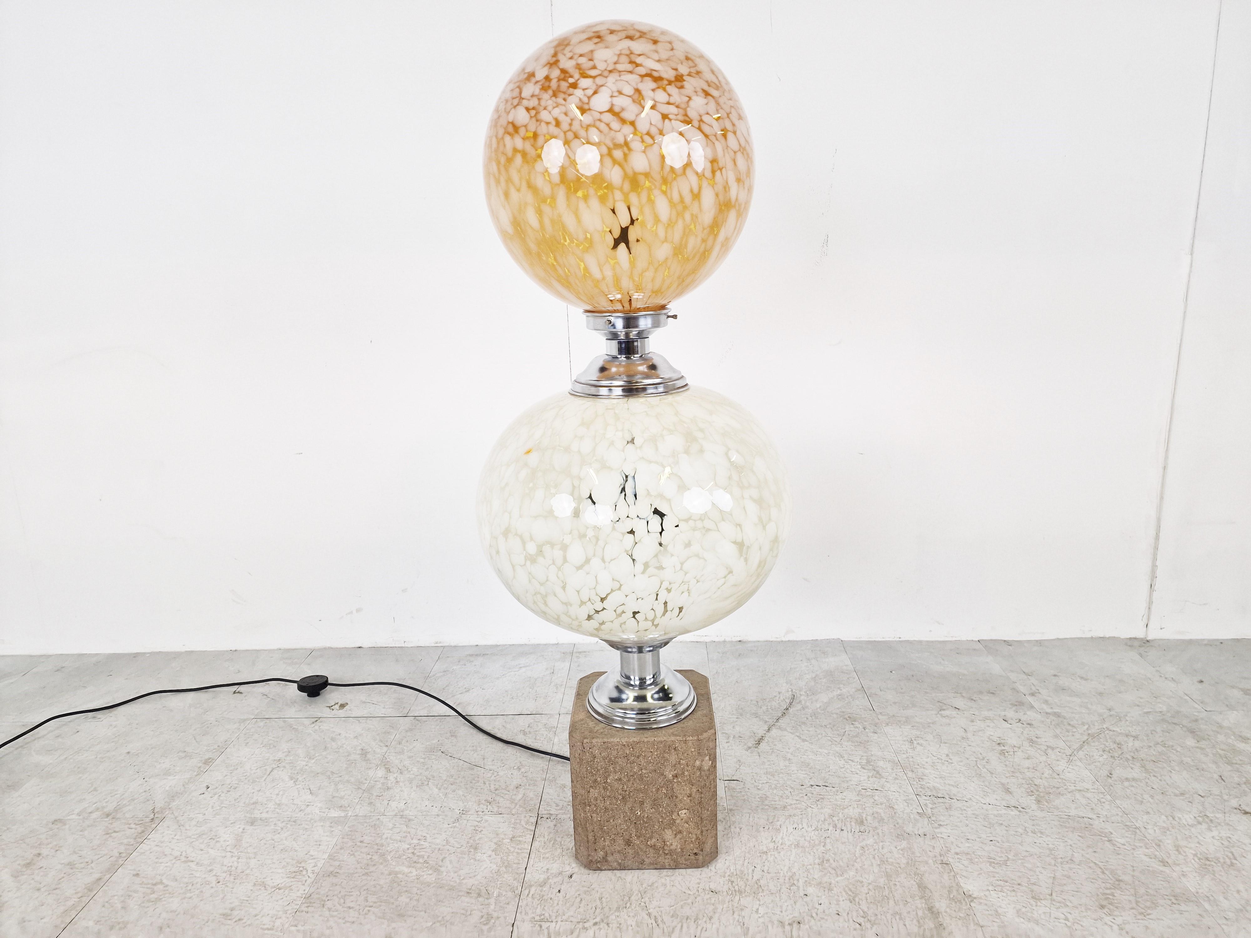Vintage Mazzega Floor Lamp with Marble, 1960s For Sale 3