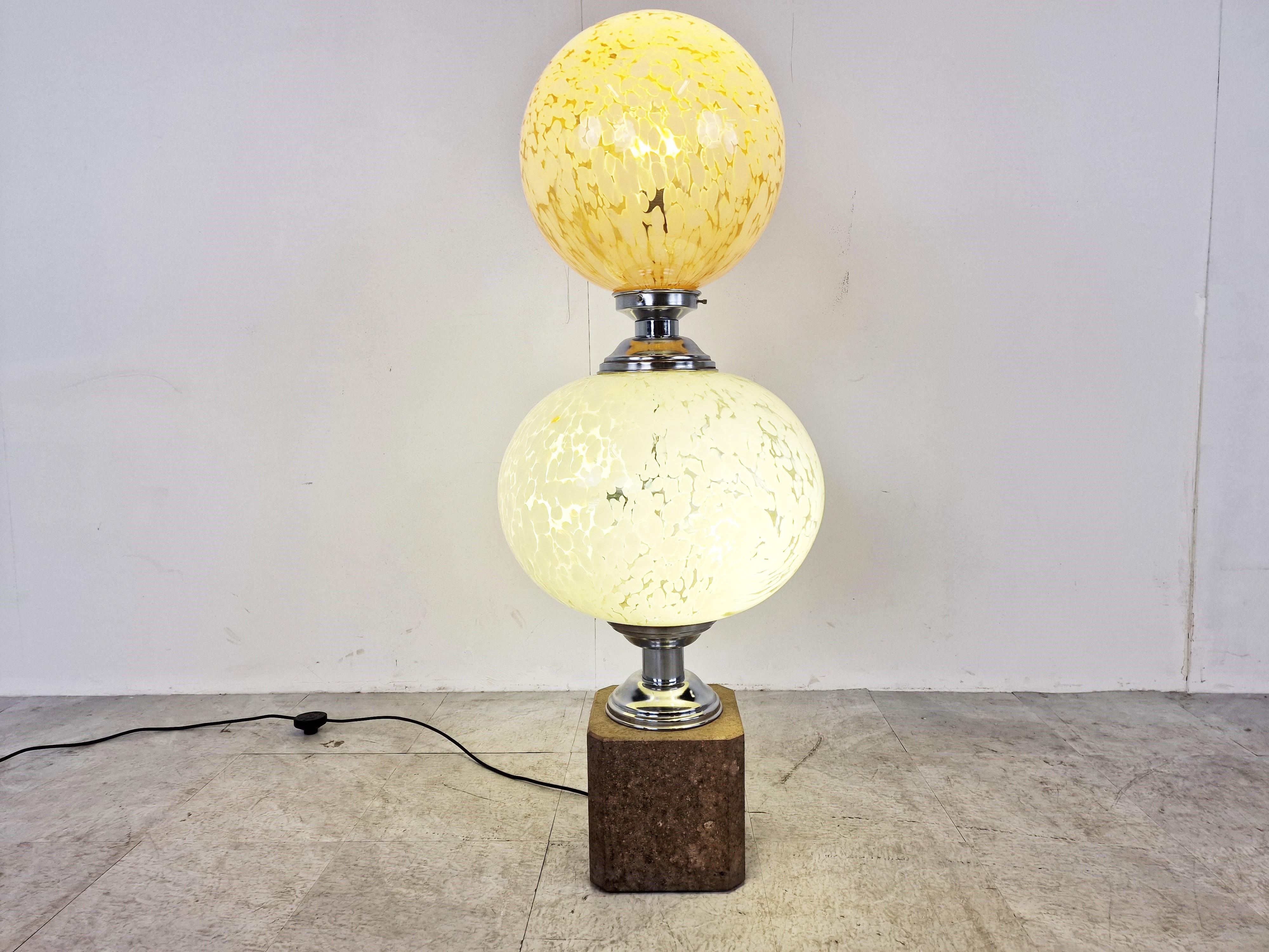 Mid-Century Modern Vintage Mazzega Floor Lamp with Marble, 1960s For Sale