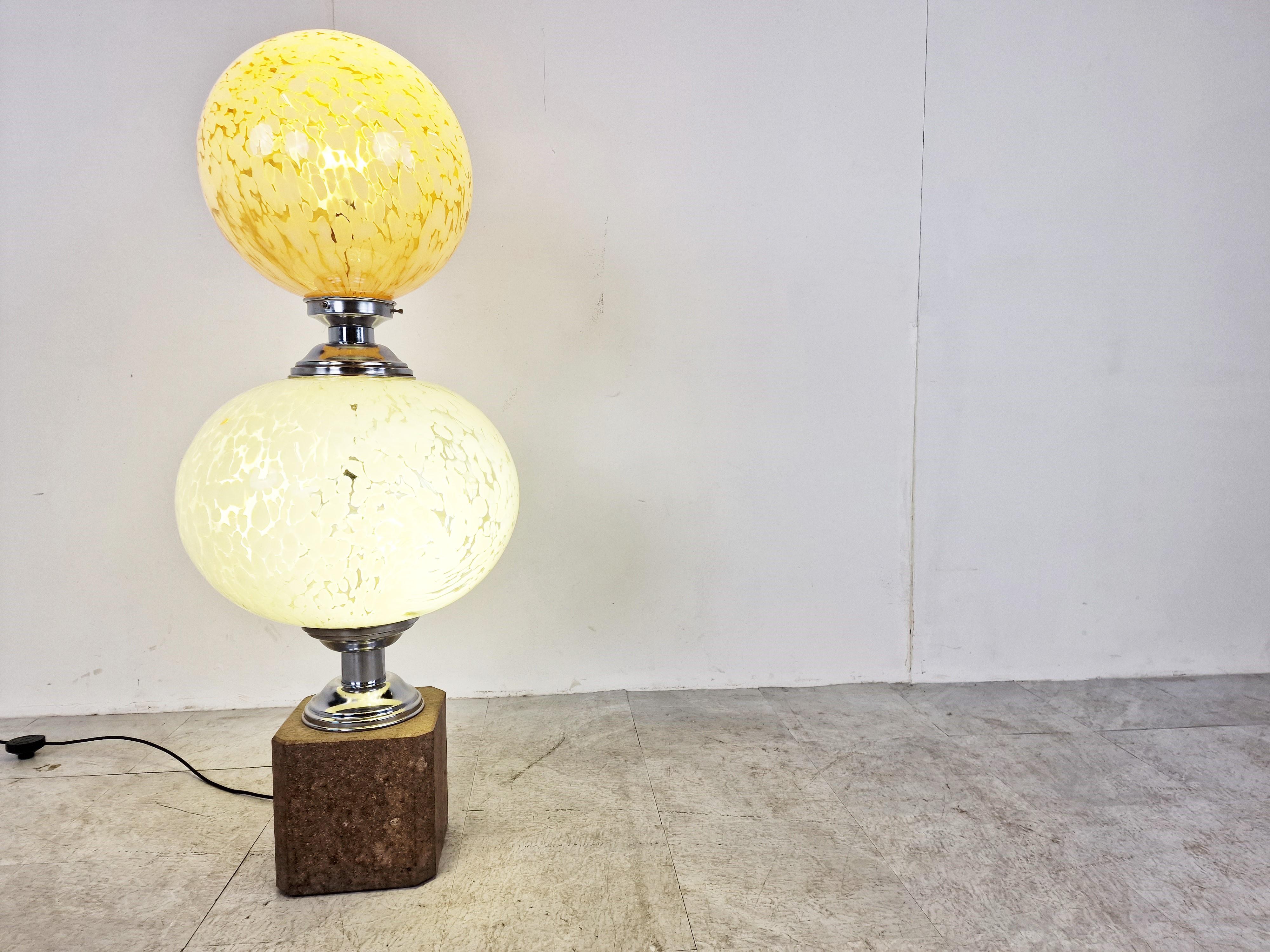 Italian Vintage Mazzega Floor Lamp with Marble, 1960s For Sale