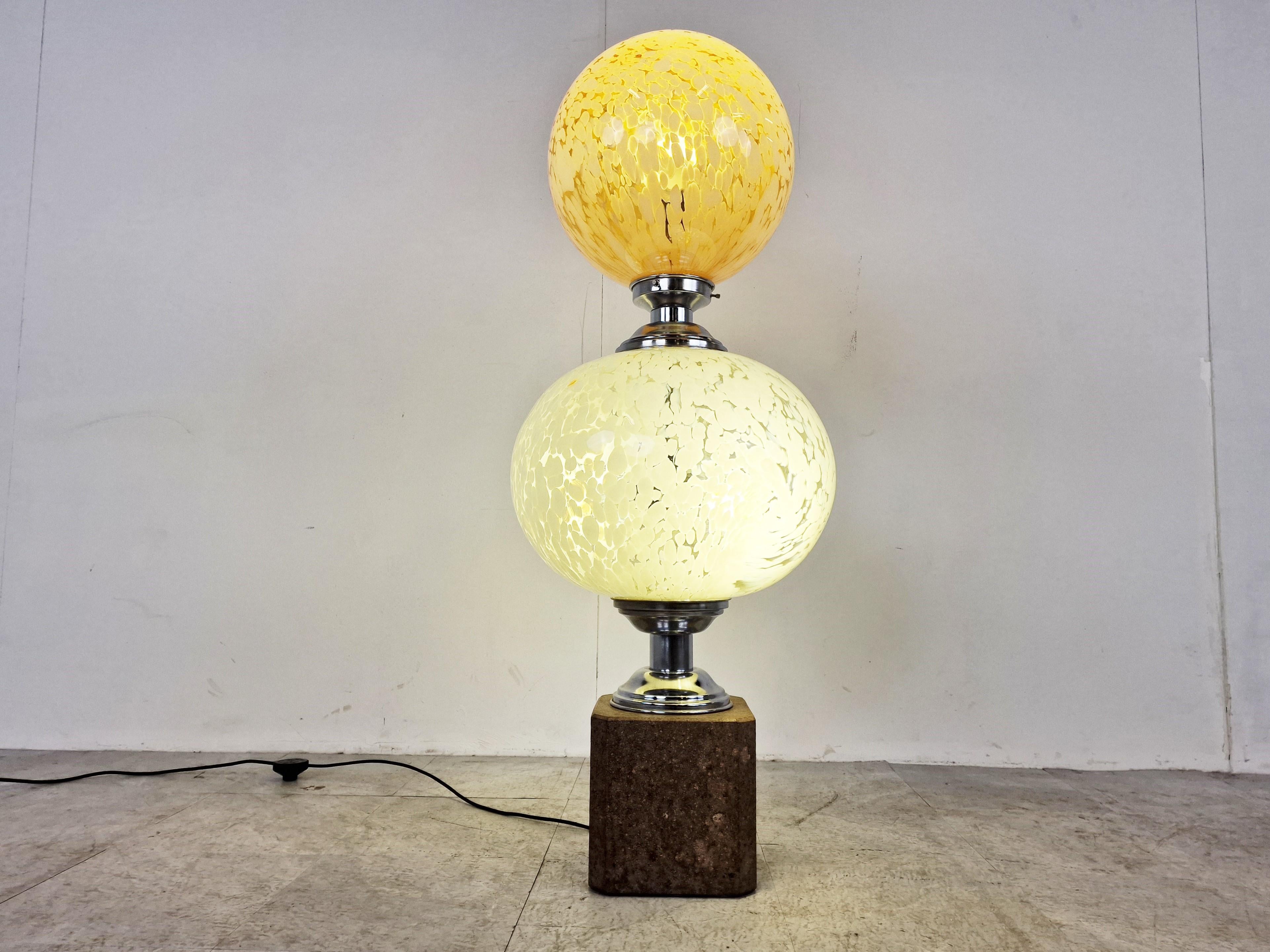 Vintage Mazzega Floor Lamp with Marble, 1960s In Good Condition For Sale In HEVERLEE, BE