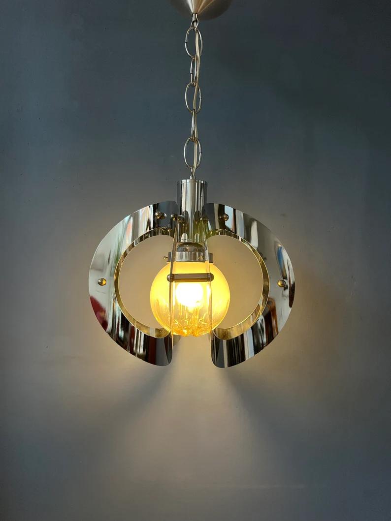 Vintage Mazzega Murano Glass Pendant Lamp, 1970s In Excellent Condition For Sale In ROTTERDAM, ZH