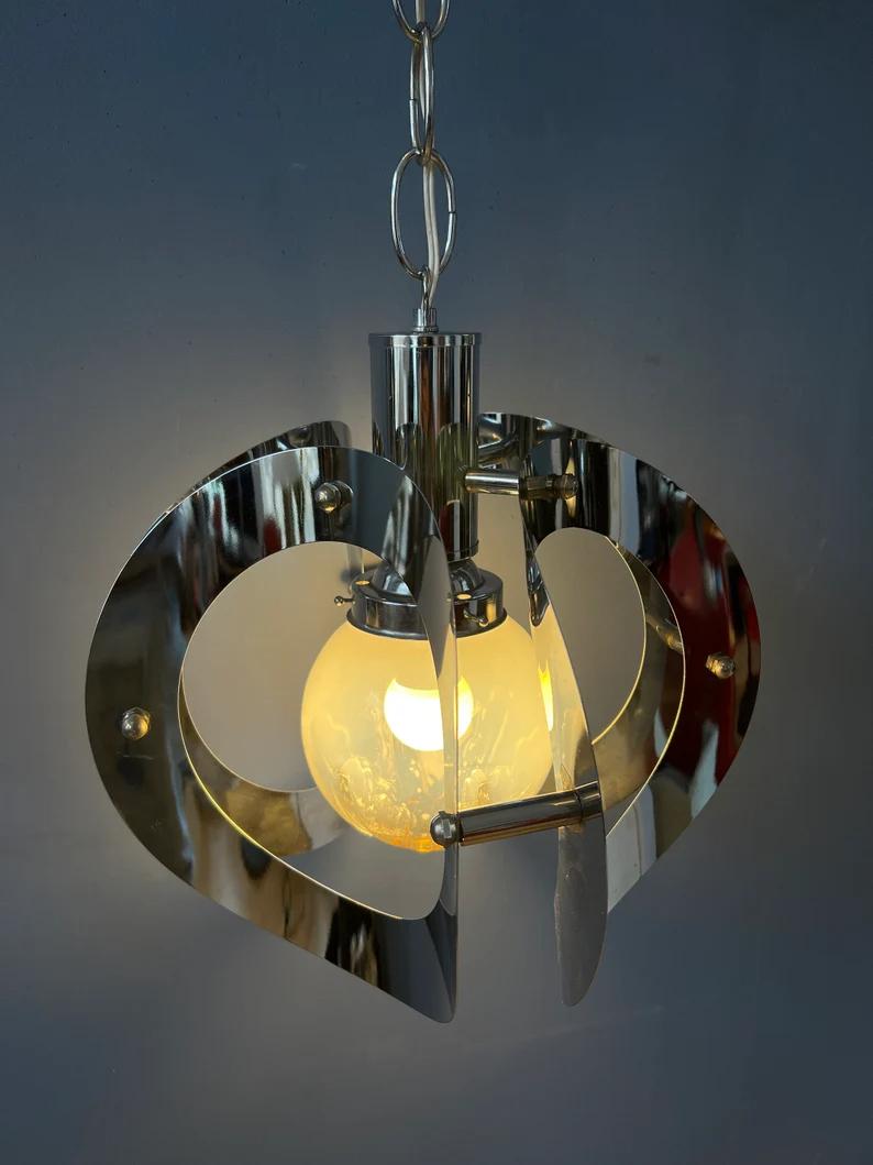 Vintage Mazzega Murano Glass Pendant Lamp, 1970s For Sale 1