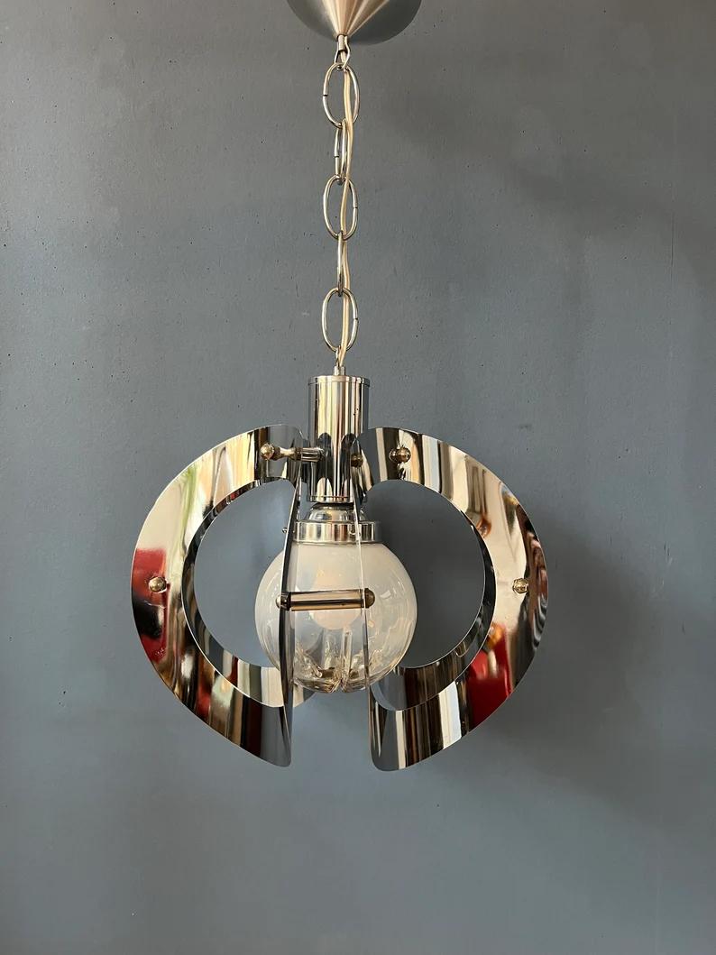 Lampada a sospensione d'epoca in vetro di Mazzega Murano, anni '70 in vendita 1