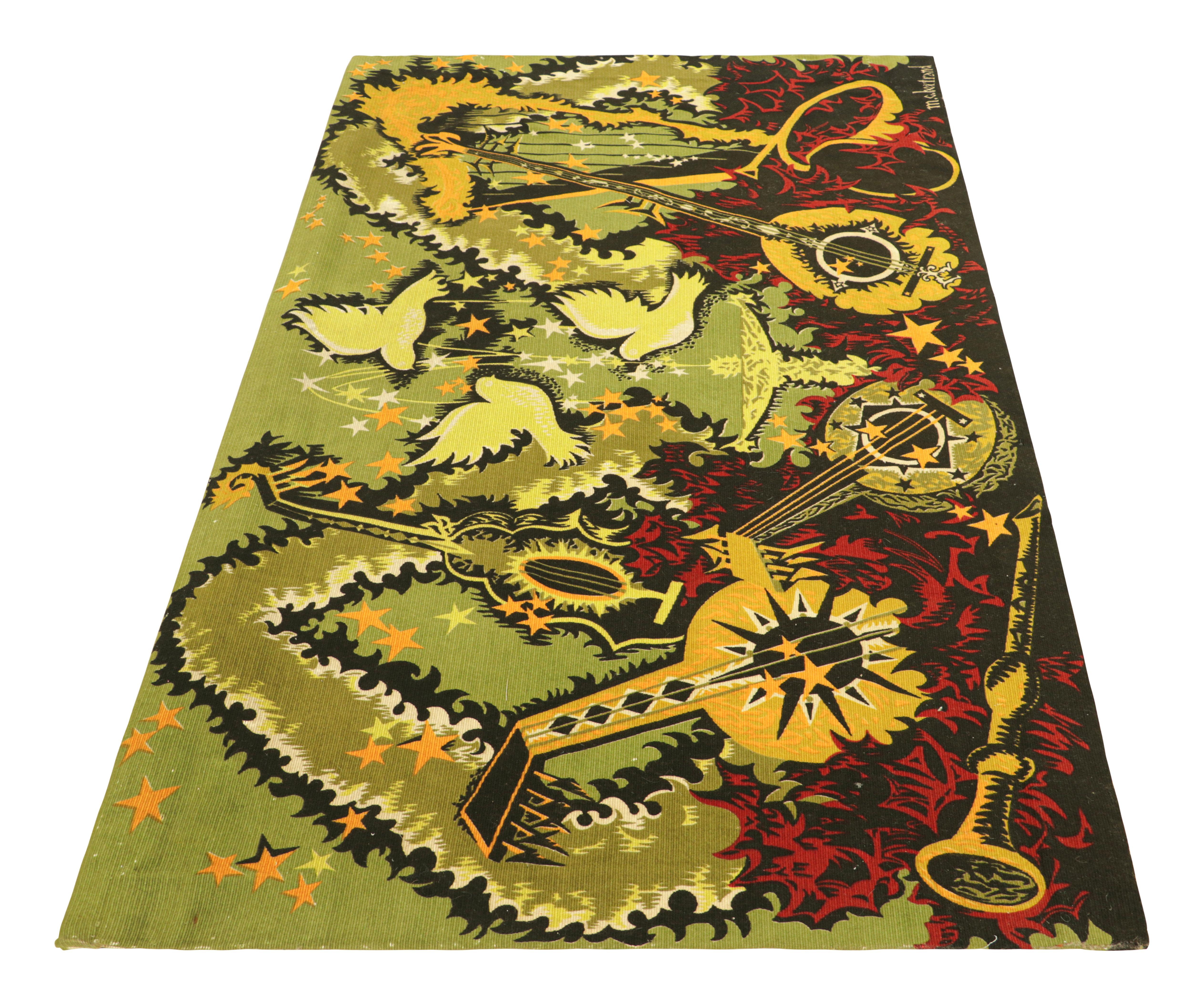 Francese Arazzo francese pittorico d'epoca MC Bertrand  Rug & Kilim in vendita