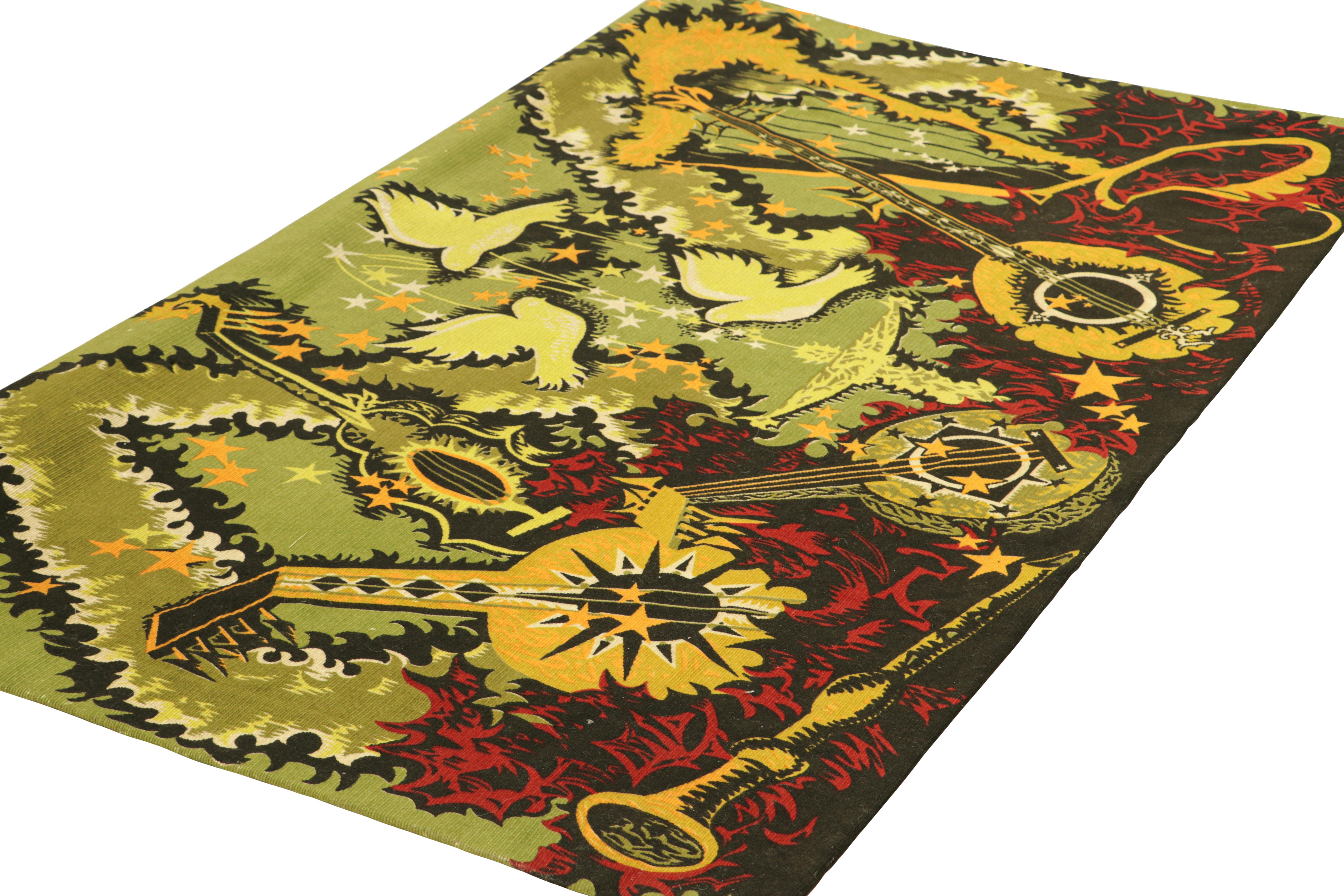 Annodato a mano Arazzo francese pittorico d'epoca MC Bertrand  Rug & Kilim in vendita