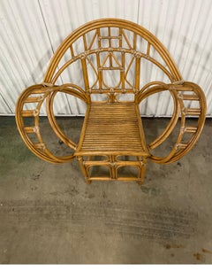 Vintage Bamboo and Rattan Butterfly Chair by Edward Tuttle, USA, 1980