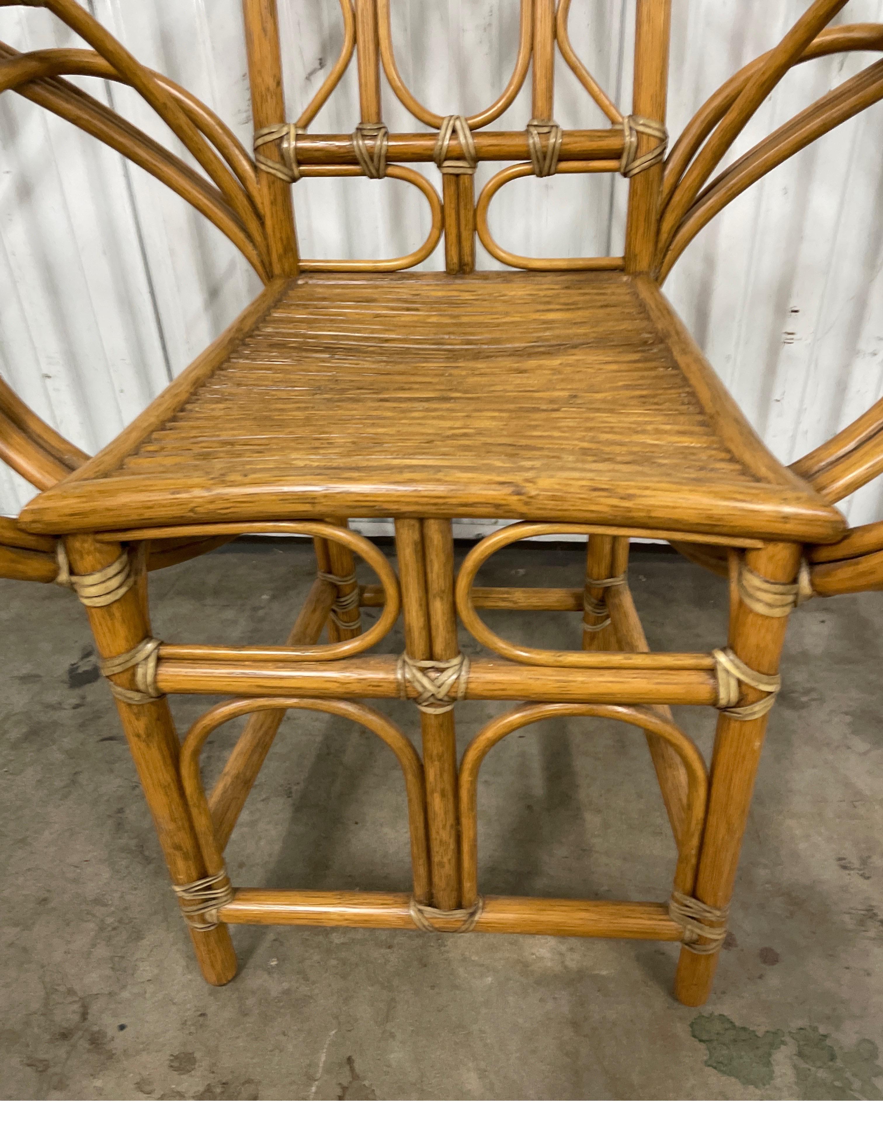 American Vintage Mc Guire Bamboo & Rattan Butterfly Chair by Edward Tuttle For Sale