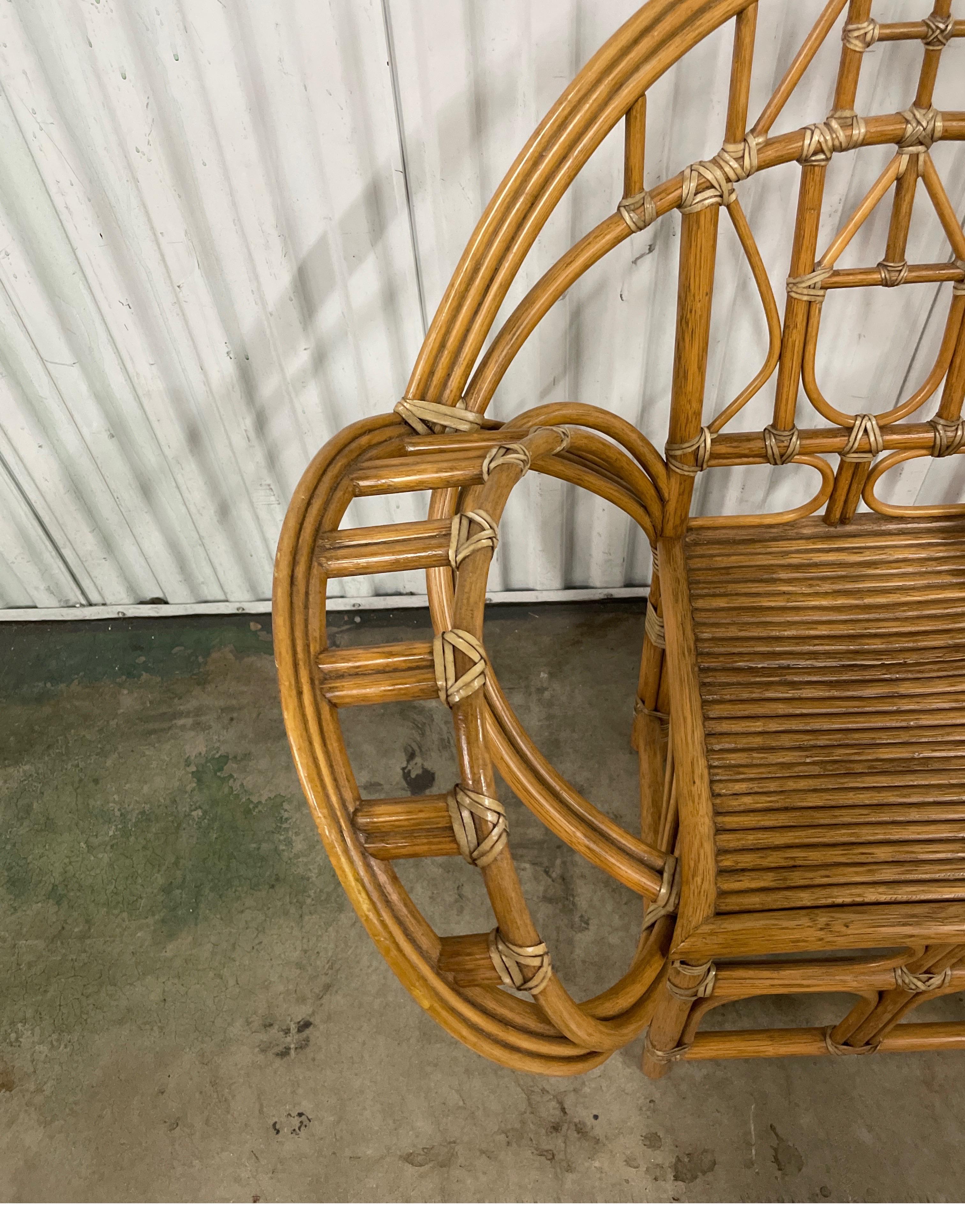 Vintage Mc Guire Bamboo & Rattan Butterfly Chair by Edward Tuttle In Good Condition For Sale In West Palm Beach, FL