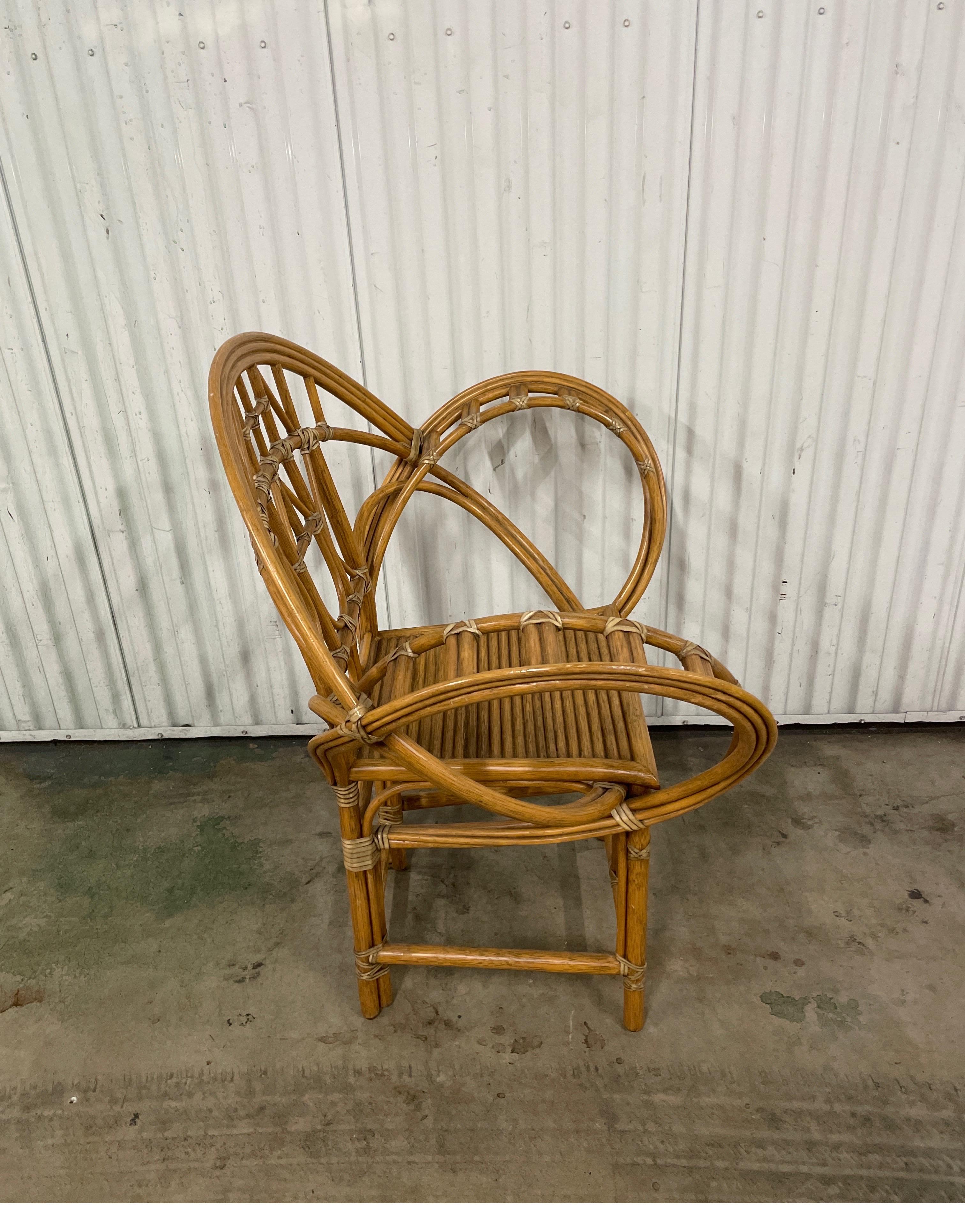 Vintage Mc Guire Bamboo & Rattan Butterfly Chair by Edward Tuttle For Sale 2