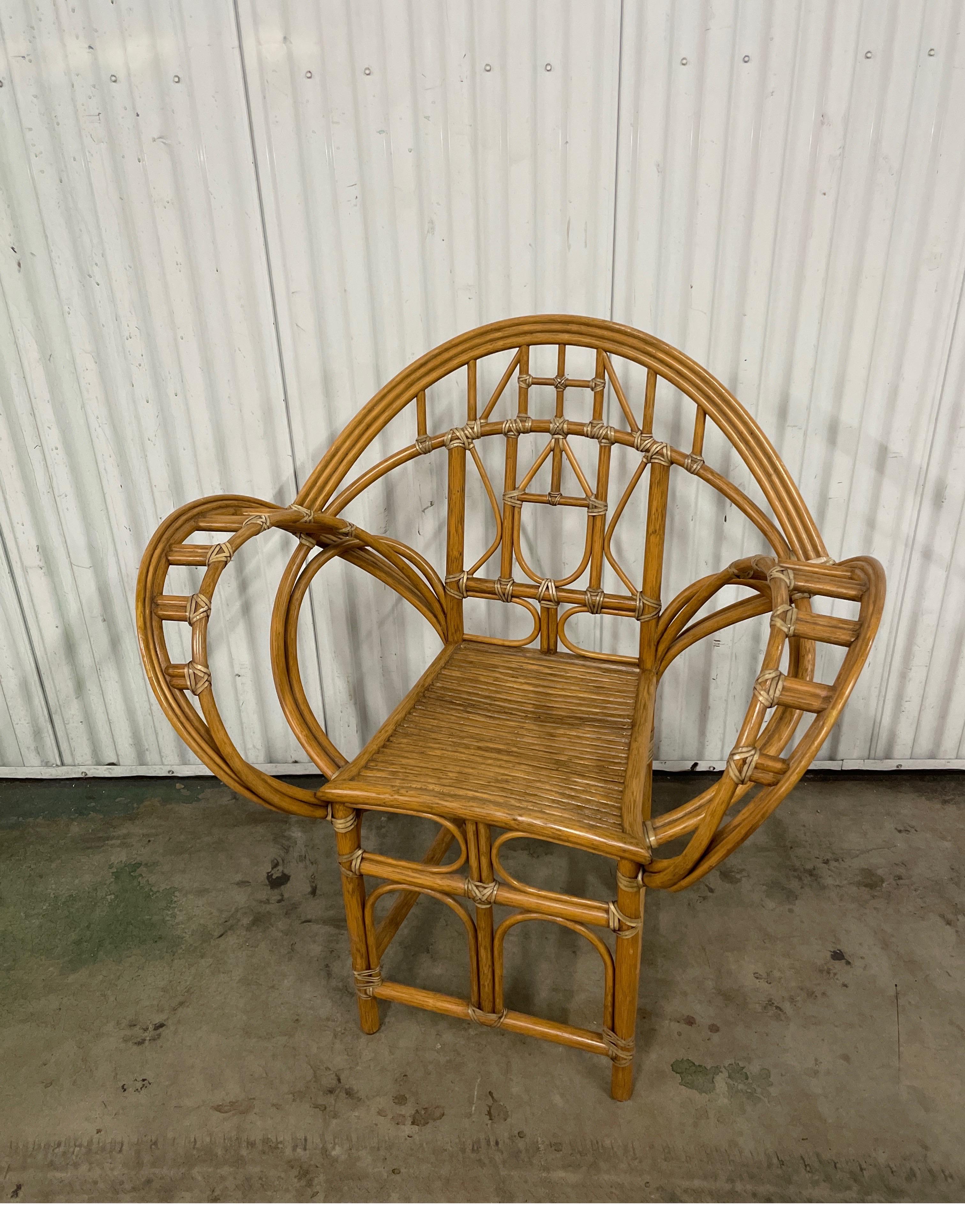 Vintage Mc Guire Bamboo & Rattan Butterfly Chair by Edward Tuttle For Sale 4