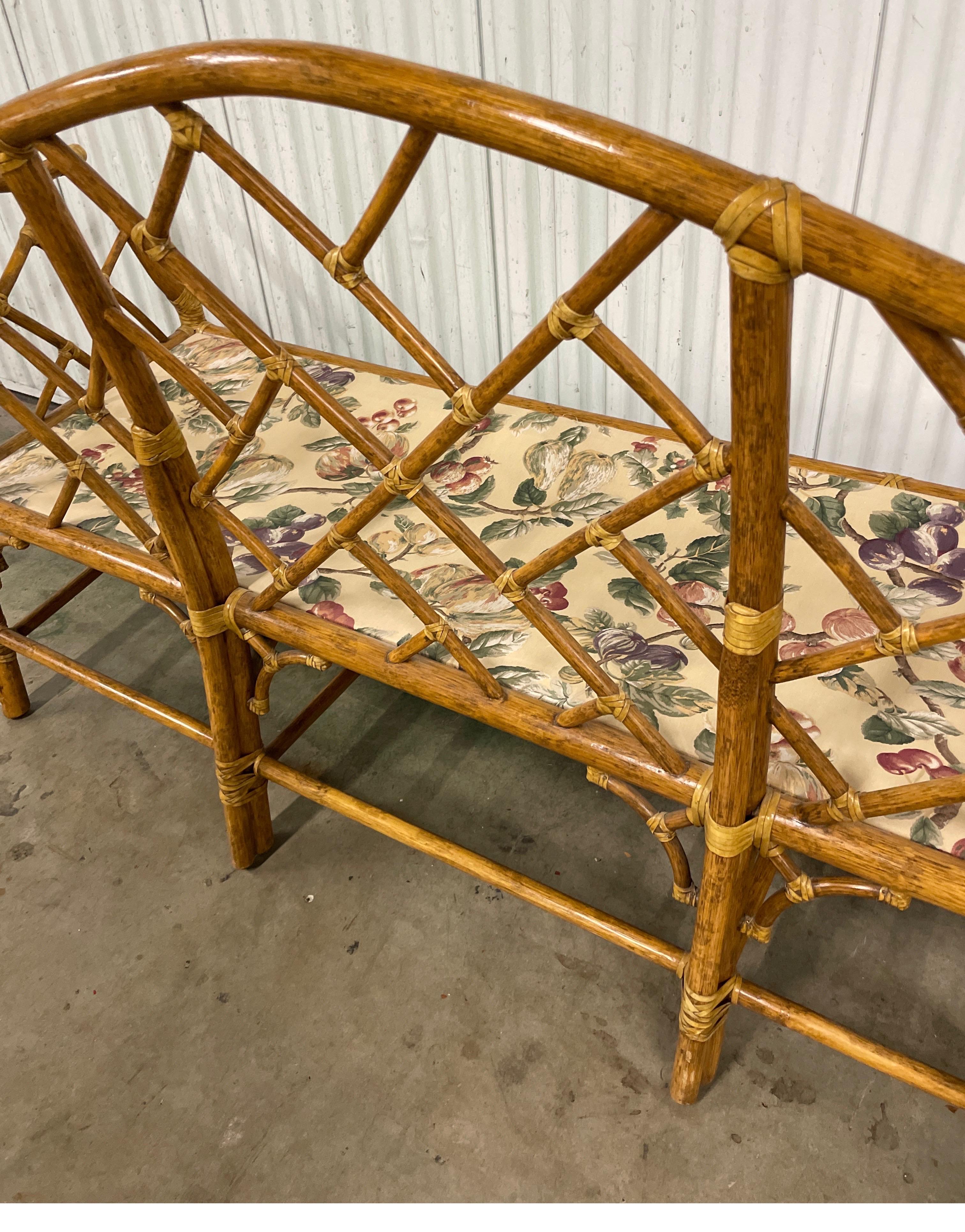 Vintage Mc Guire Chinoiserie Style Bamboo Sofa For Sale 2