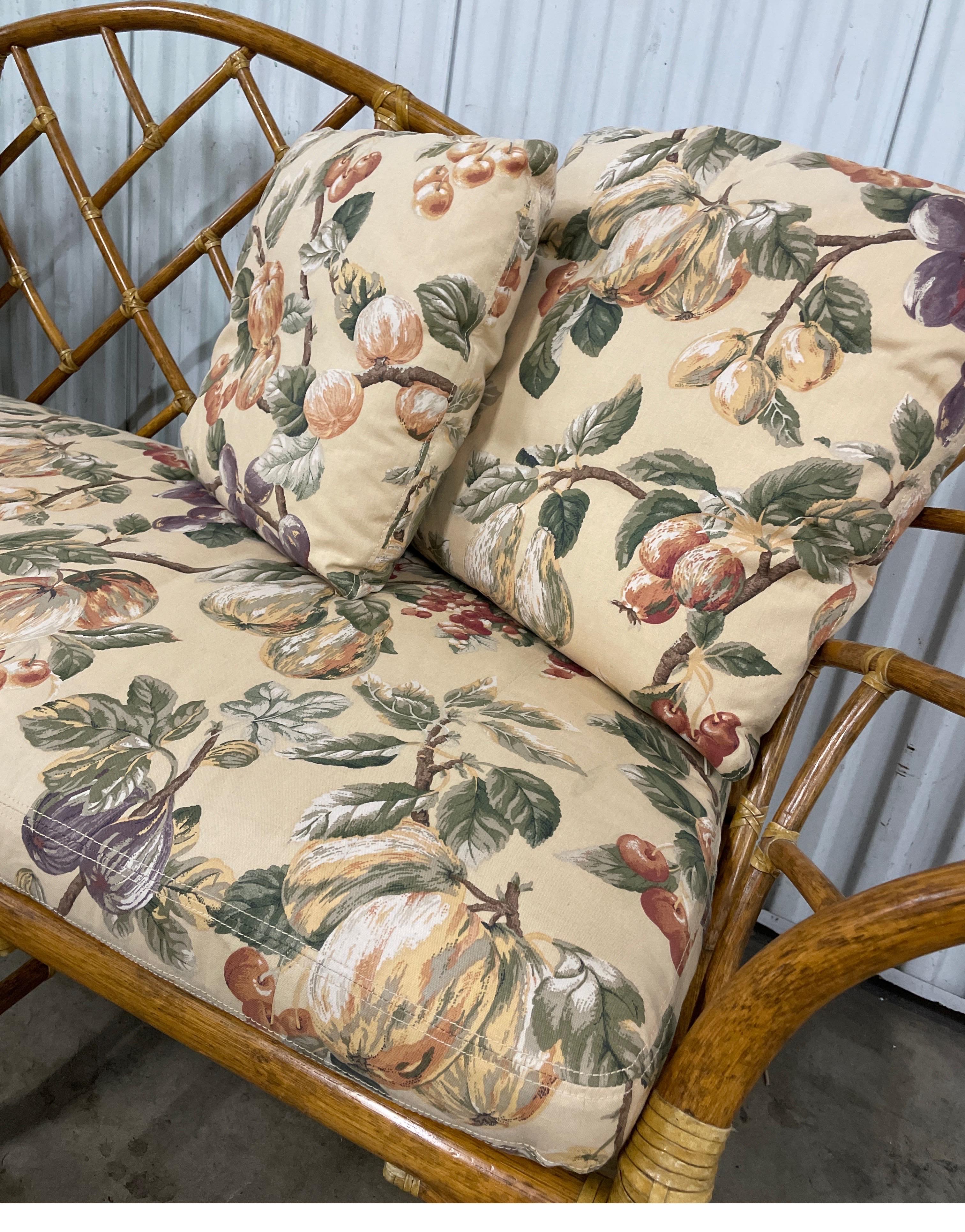 Vintage Mc Guire Chinoiserie Style Bamboo Sofa In Good Condition For Sale In West Palm Beach, FL