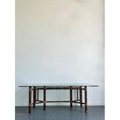Vintage McGuire Rattan and Glass Dining Table