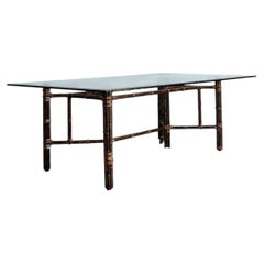 Vintage McGuire Rattan and Glass Dining Table