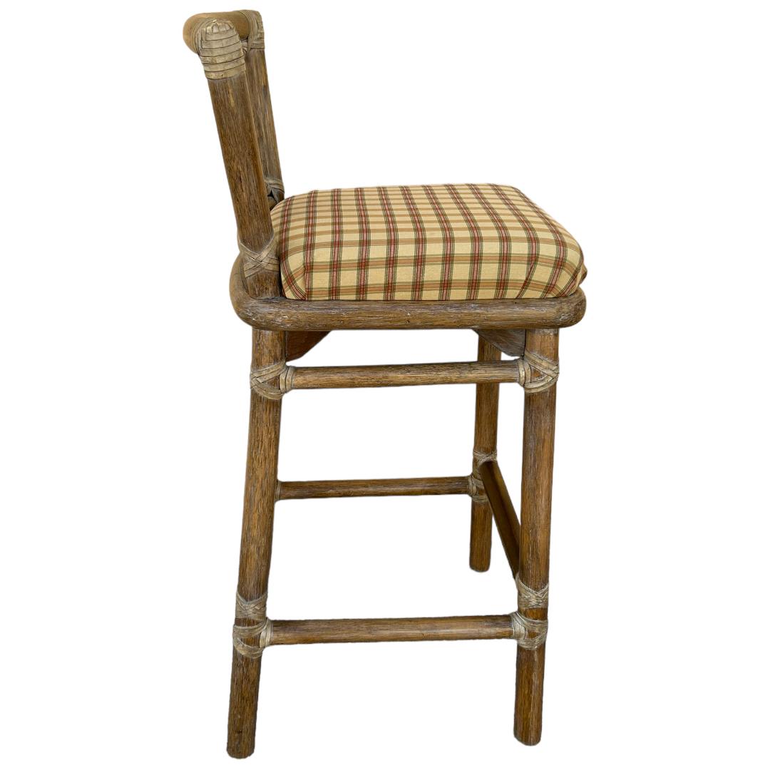 Contemporary Vintage McGuire Rattan Bar Stools For Sale