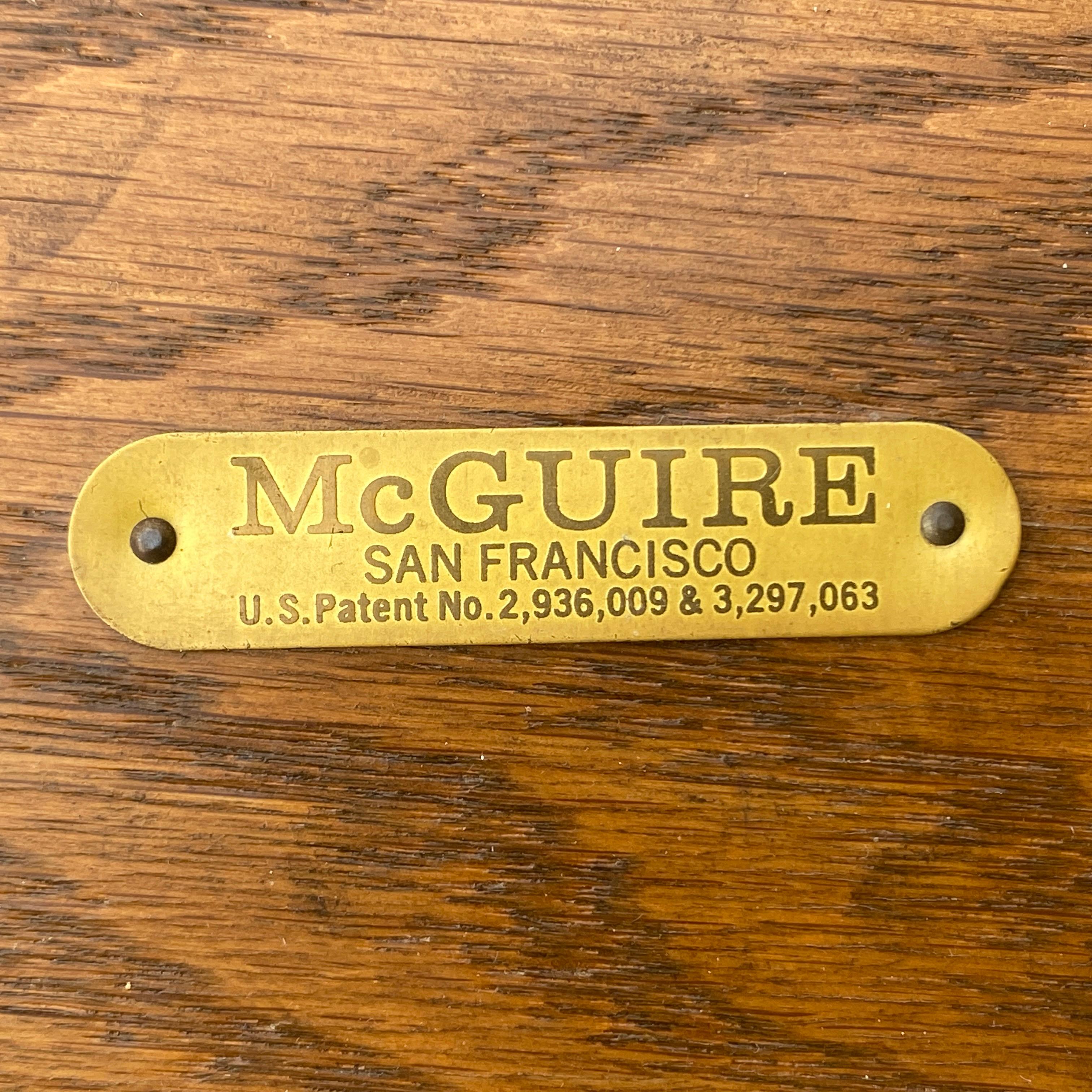 Vintage McGuire Round Drum Taboret Table Model 95x  4