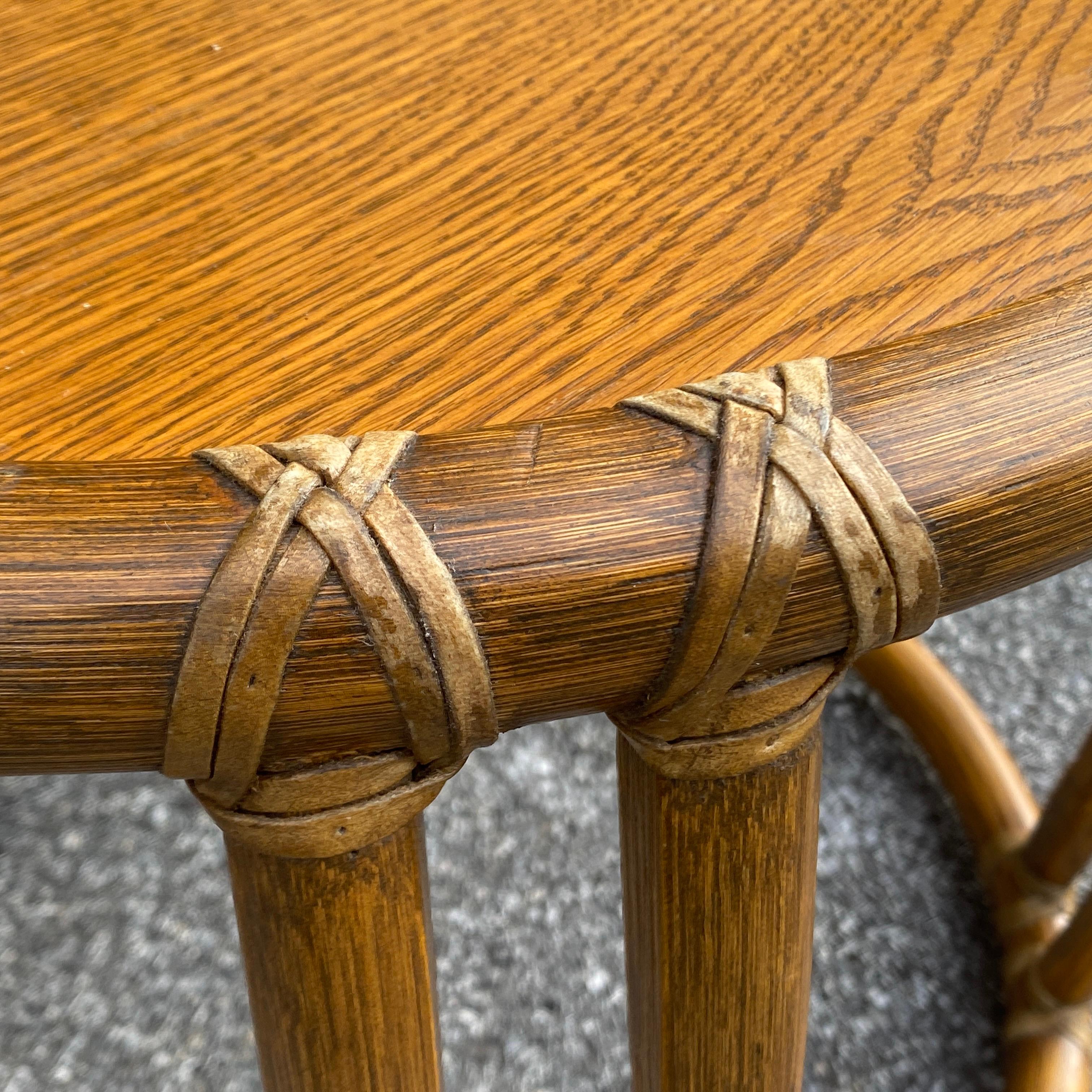 20th Century Vintage McGuire Round Drum Taboret Table Model 95x