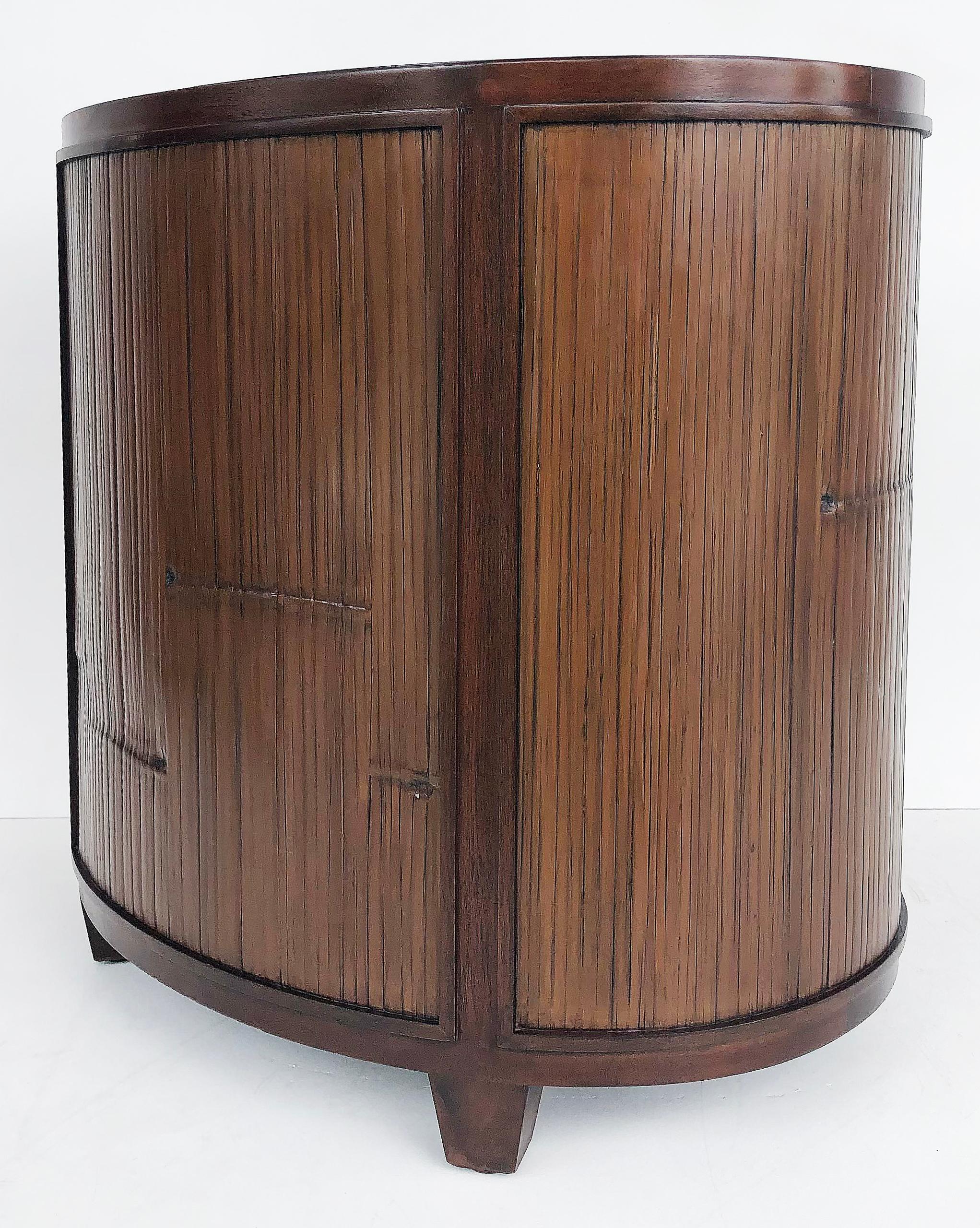 Brass Vintage McGuire San Francisco Bamboo Drum Side Table or Night Stand