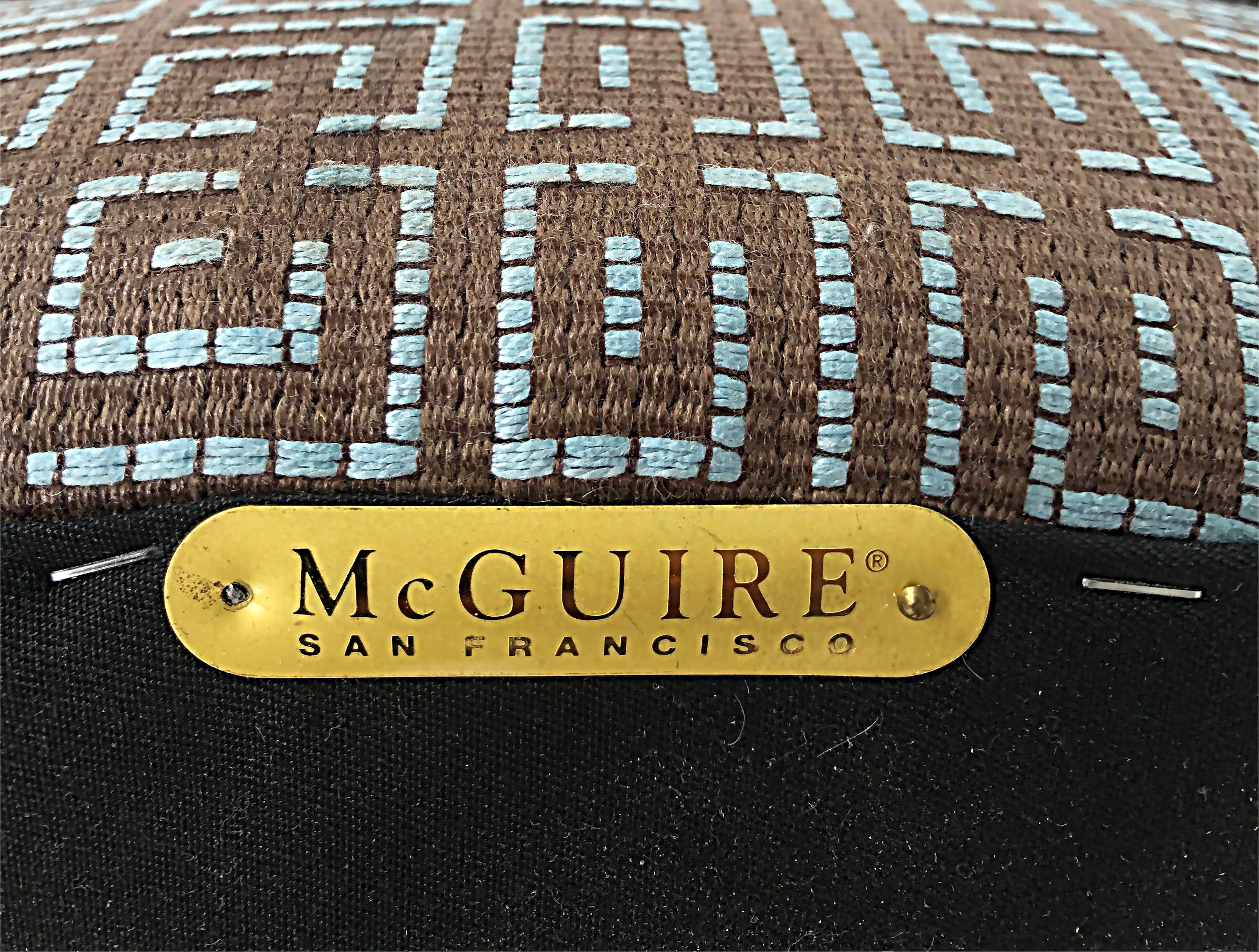 Fauteuils de salle à manger vintage McGuire de San Francisco, ensemble tapissés de 6 pièces en vente 11
