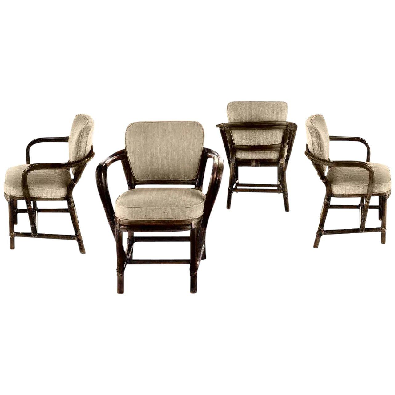 American Vintage McGuire San Francisco Rattan Bamboo Dining Armchairs, CLEARANCE, Chairs