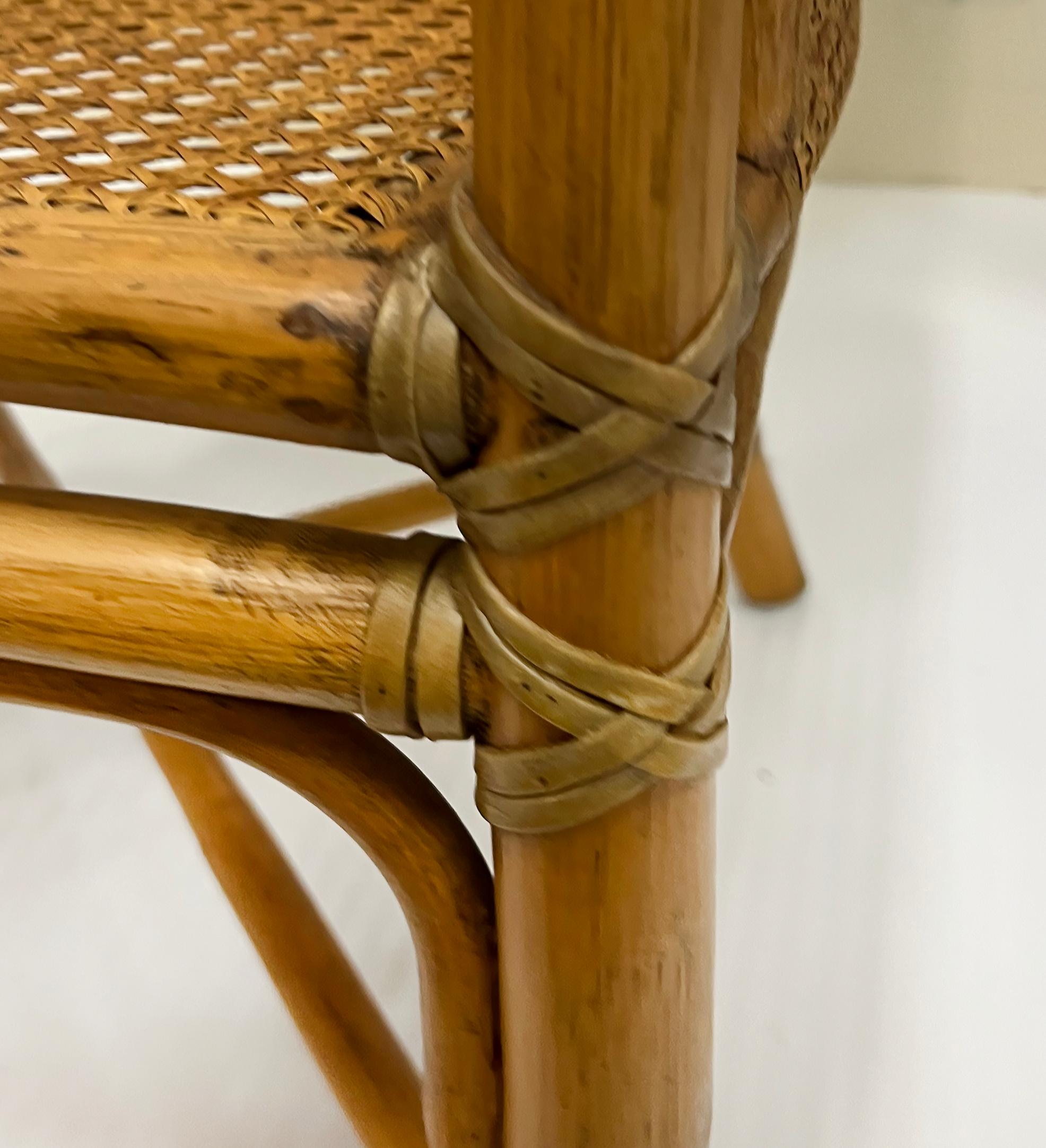 Vintage McGuire San Francisco Rattan, Woven Cane, Rawhide Armchairs, Pair 5