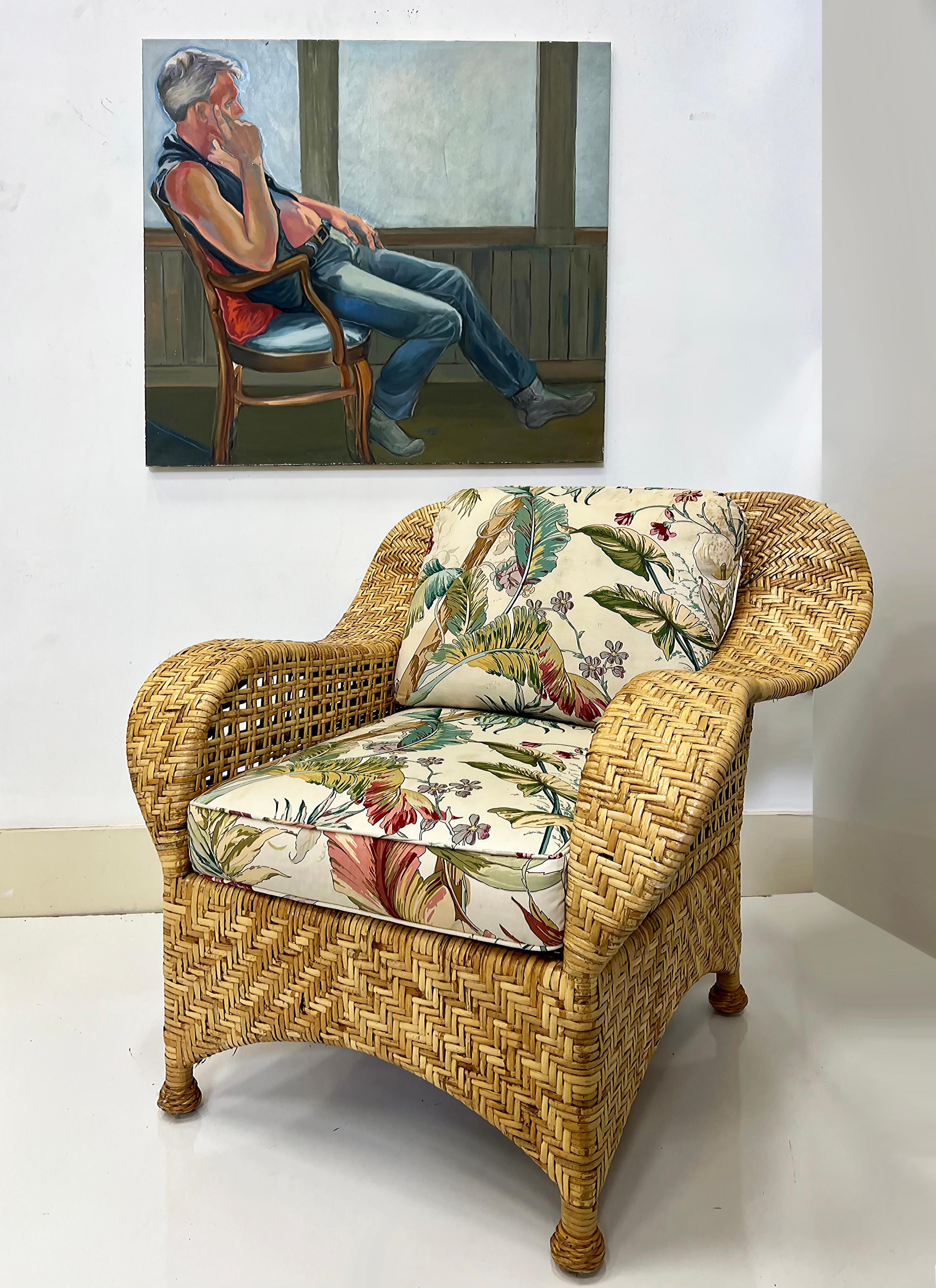 Vintage McGuire San Francisco Woven Rattan Sofa for Baker Furniture  8
