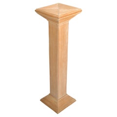 Used McGuire Style Bohemian Chic Pencil Reed Pedestal Column Mediterranean 