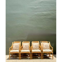 Vintage McGuire Target Back Dining Chairs - Set Of 8