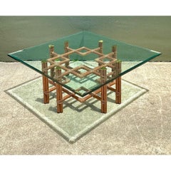Vintage McGuire Wrapped Rattan Coffee Table