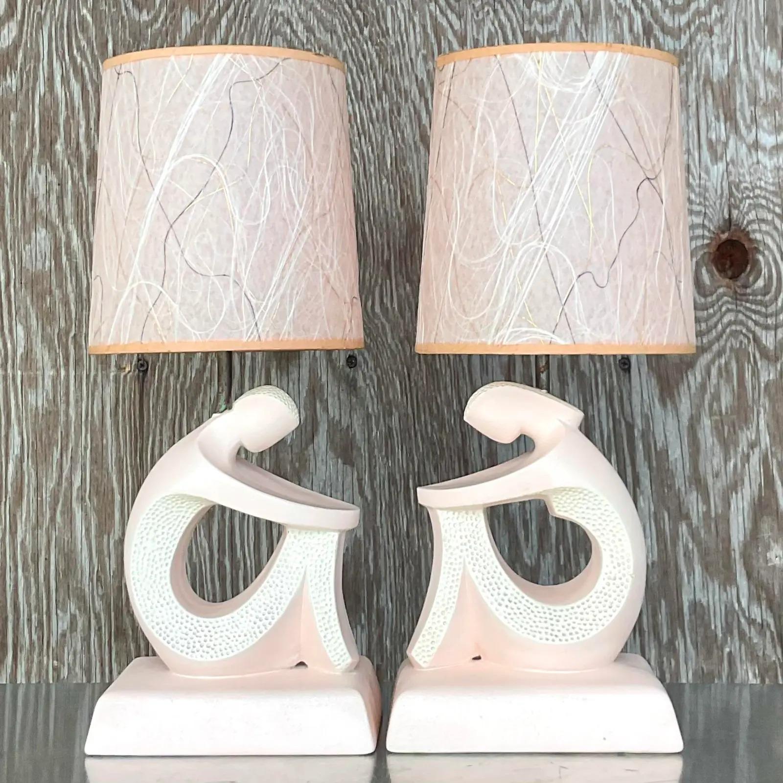 North American Vintage MCM 1950s Frederick Weinberg Sculptural Figure Lamps - a Pair For Sale