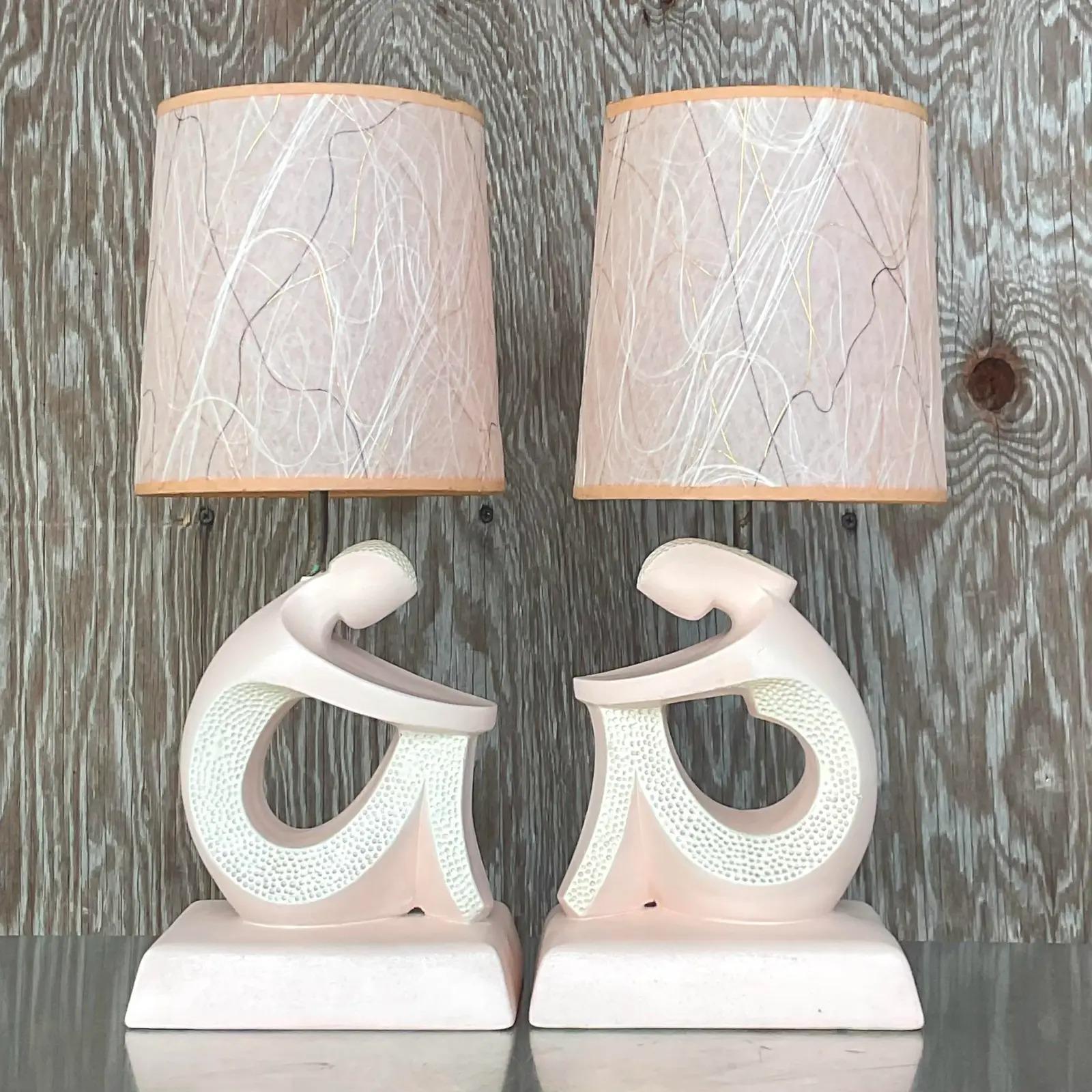 Mid-20th Century Vintage MCM 1950s Frederick Weinberg Sculptural Figure Lamps - a Pair For Sale