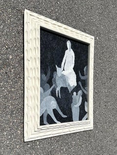 Vintage MCM Abstract Figural Original Oil on Board