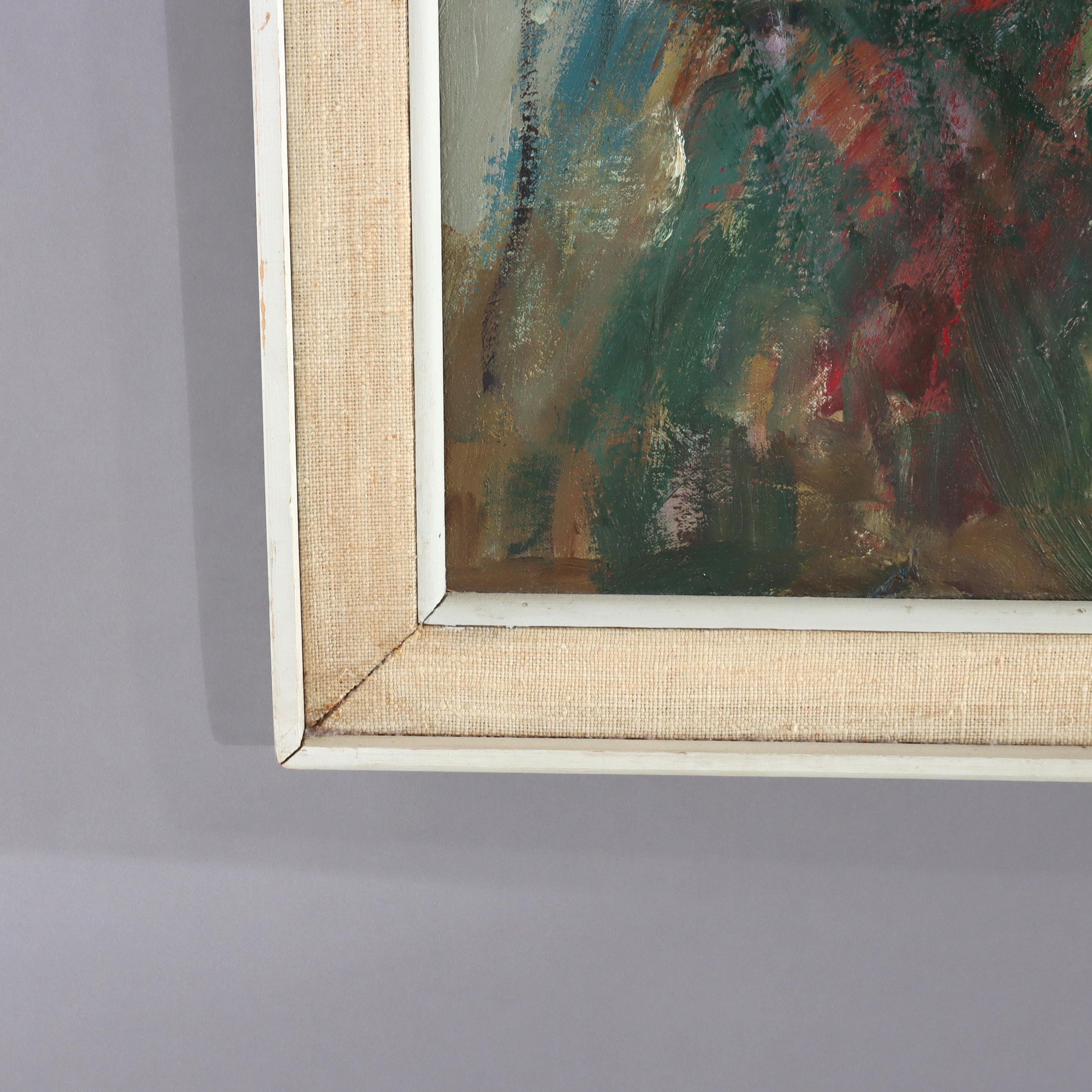 Vintage MCM abstrakte Öl auf Leinwand Gemälde einer nackten Frau signiert c1960 (20. Jahrhundert) im Angebot