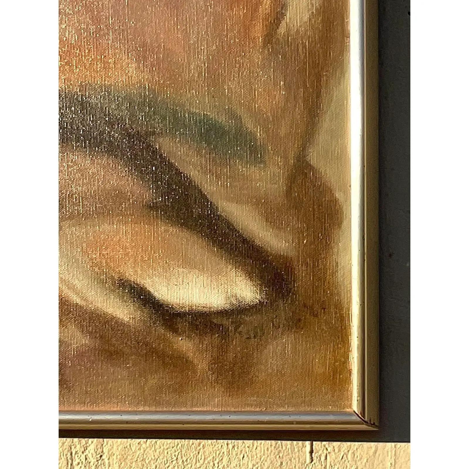 Vintage Mcm Abstract Original Oil Painting For Sale 2