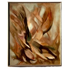Vintage Mcm Abstract Original Oil Painting