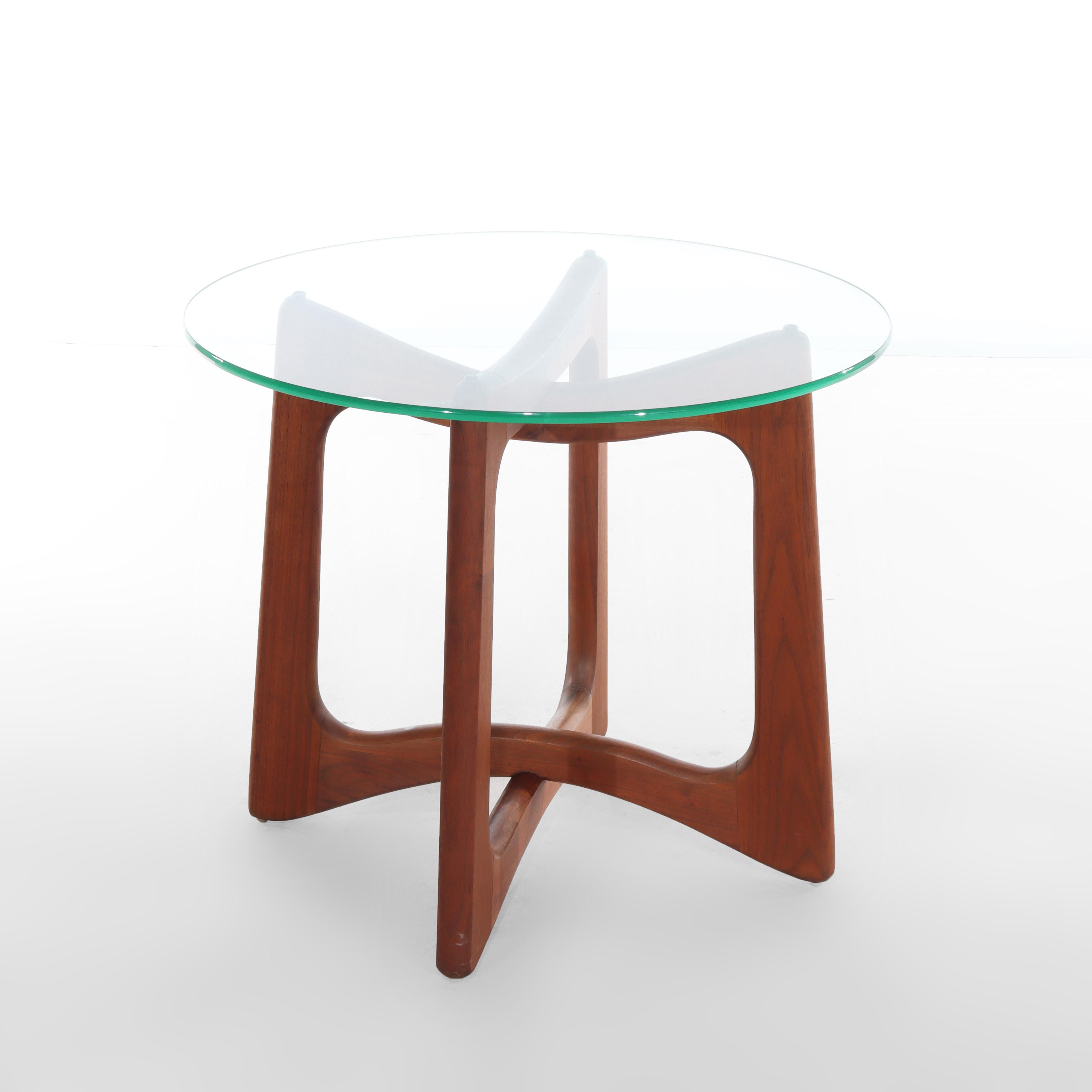Teck Table d'appoint vintage MCM Adrian Pearsall en teck et verre C1960 en vente