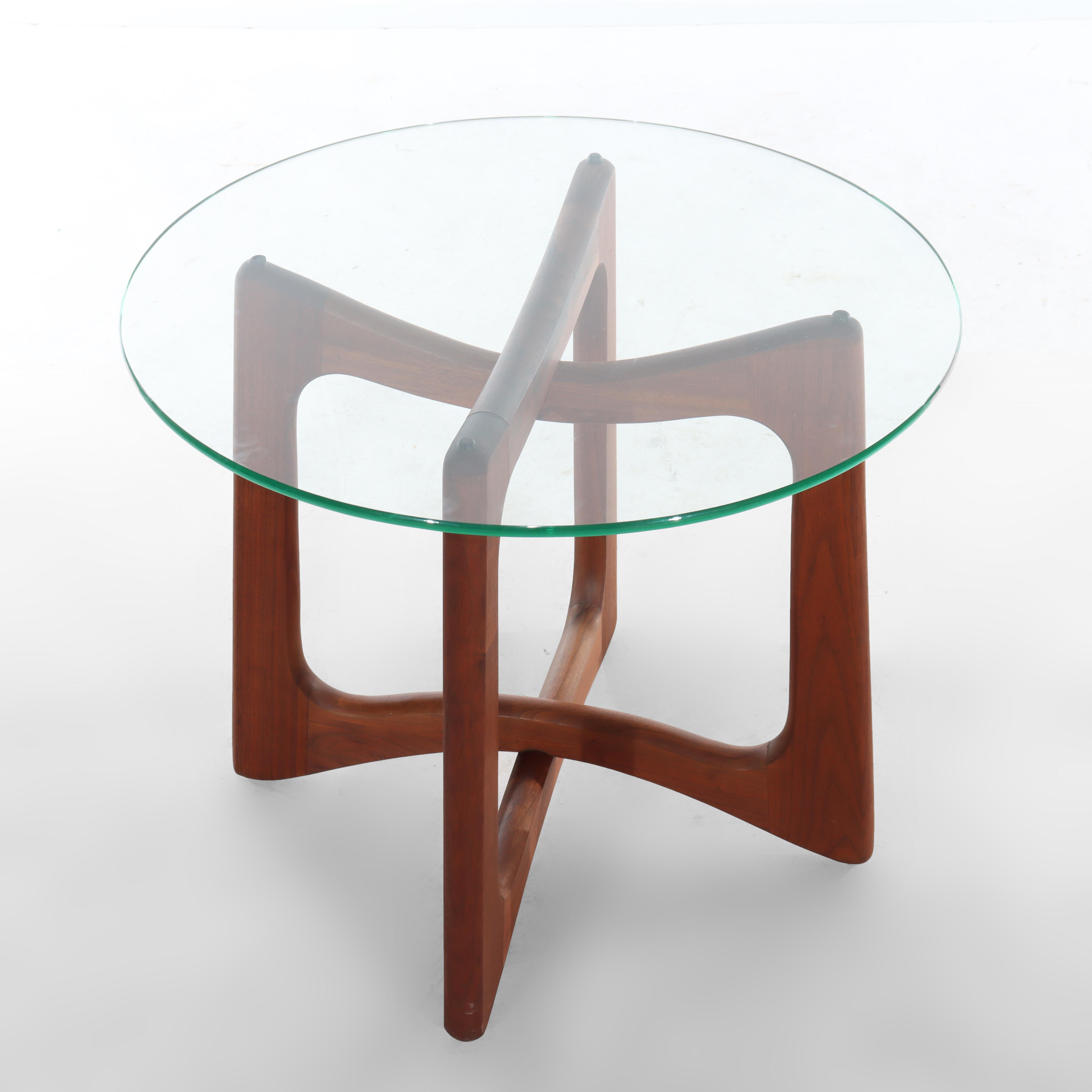 Table d'appoint vintage MCM Adrian Pearsall en teck et verre C1960 en vente 1