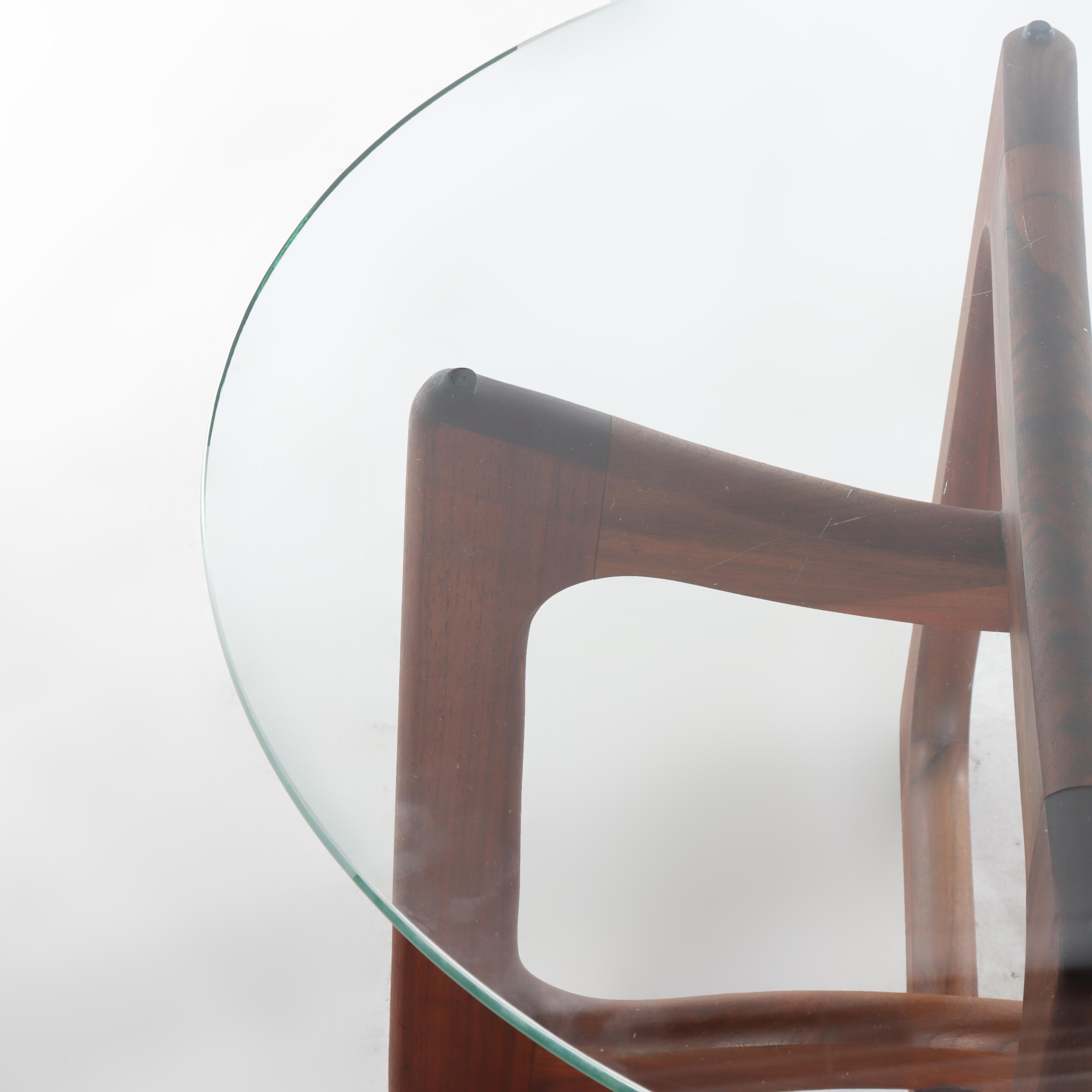 Table d'appoint vintage MCM Adrian Pearsall en teck et verre C1960 en vente 2