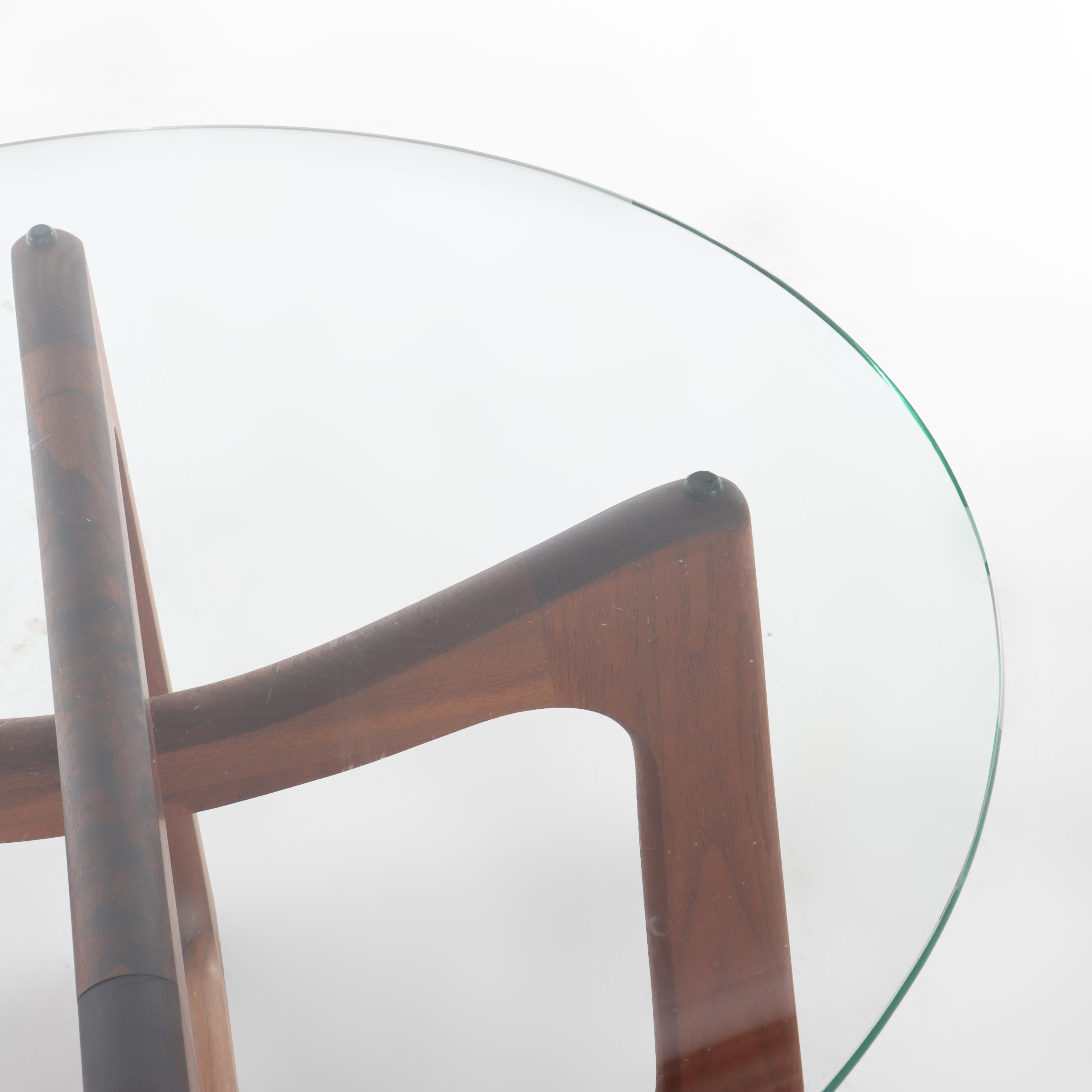 Table d'appoint vintage MCM Adrian Pearsall en teck et verre C1960 en vente 3