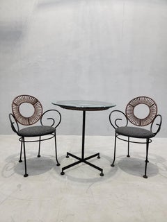 Vintage MCM Arthur Umanoff for Shaver Howard Style Bistro Table & 2 Chairs