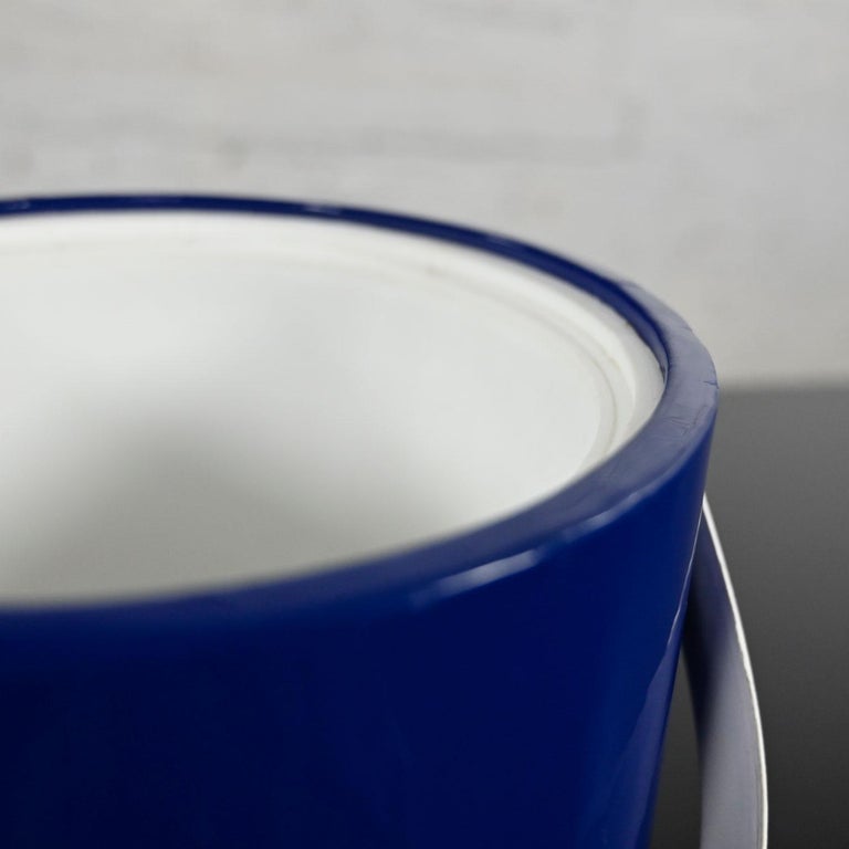 Vintage MCM Blue Ice Bucket by and Company Bucket Brigade For