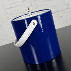 Vintage MCM Blue Ice Bucket by Morgan & Company Bucket Brigade