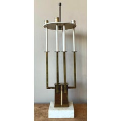 Vintage MCM Brass Candelabra Lamp After Tommi Parzinger